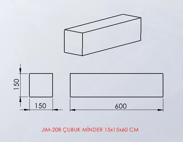 Çubuk Minder 15X15X60 Cm
