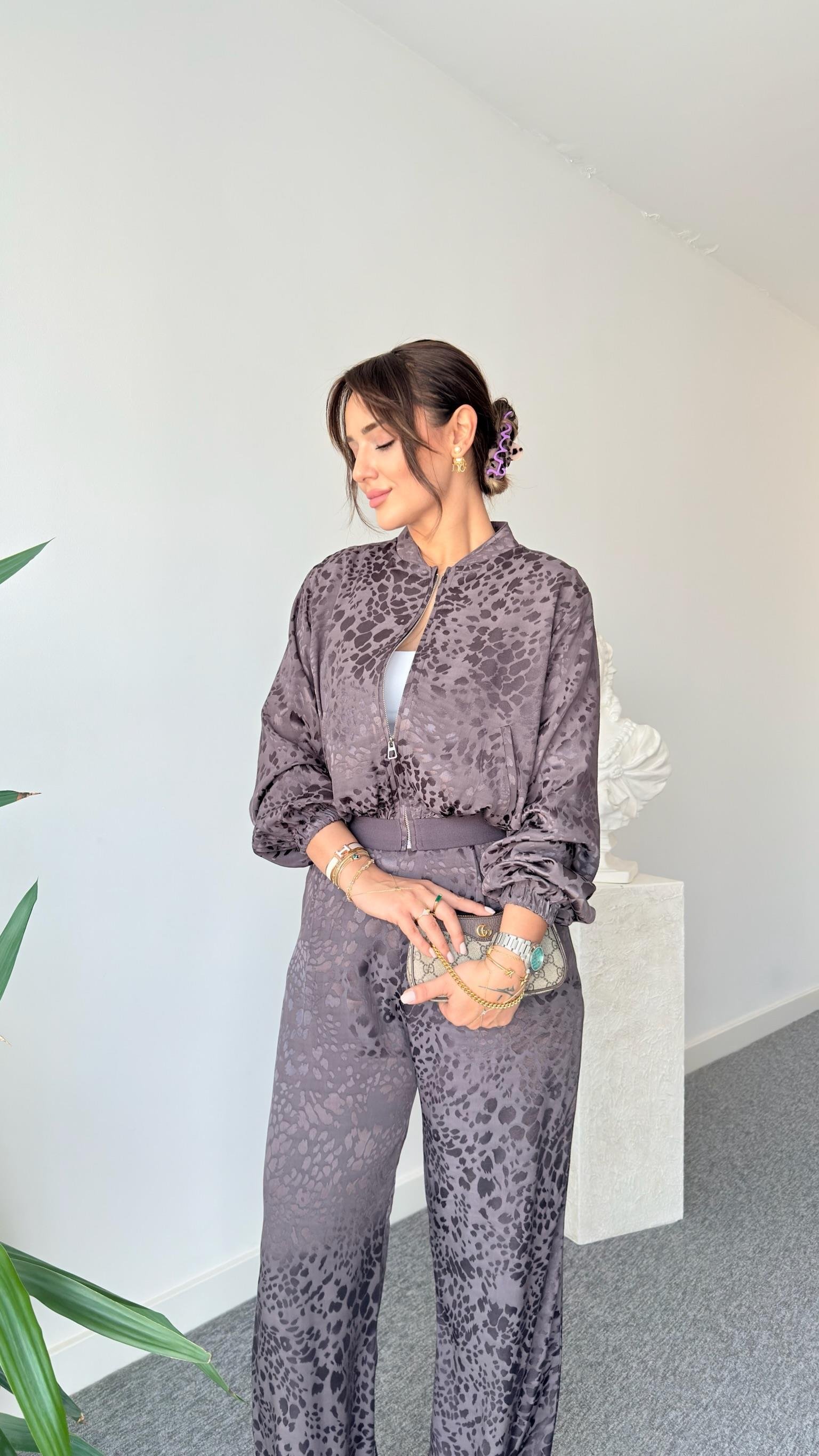 Malin Benekli Bomber Ceket