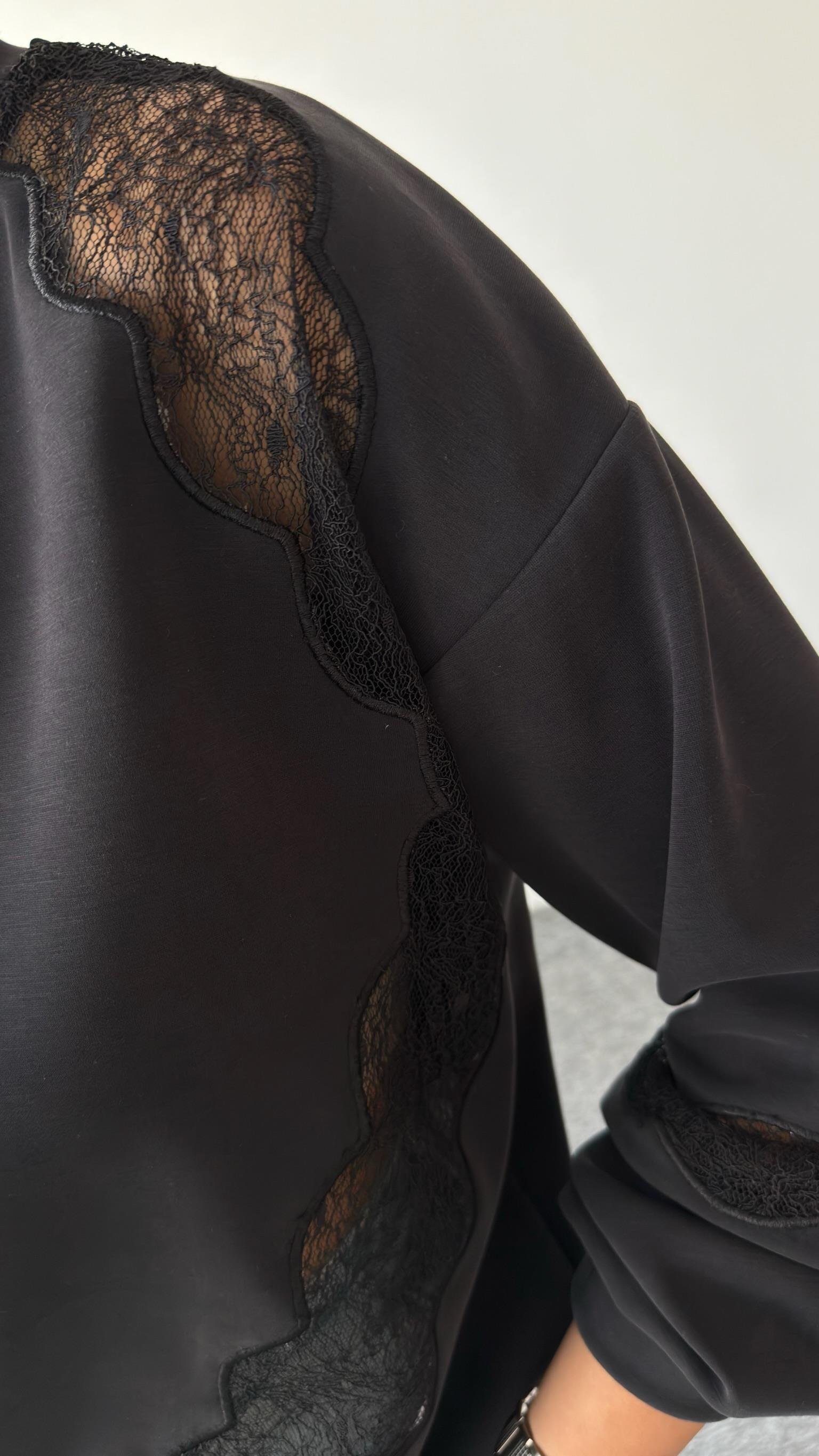 Dantel Detaylı Modal Sweat