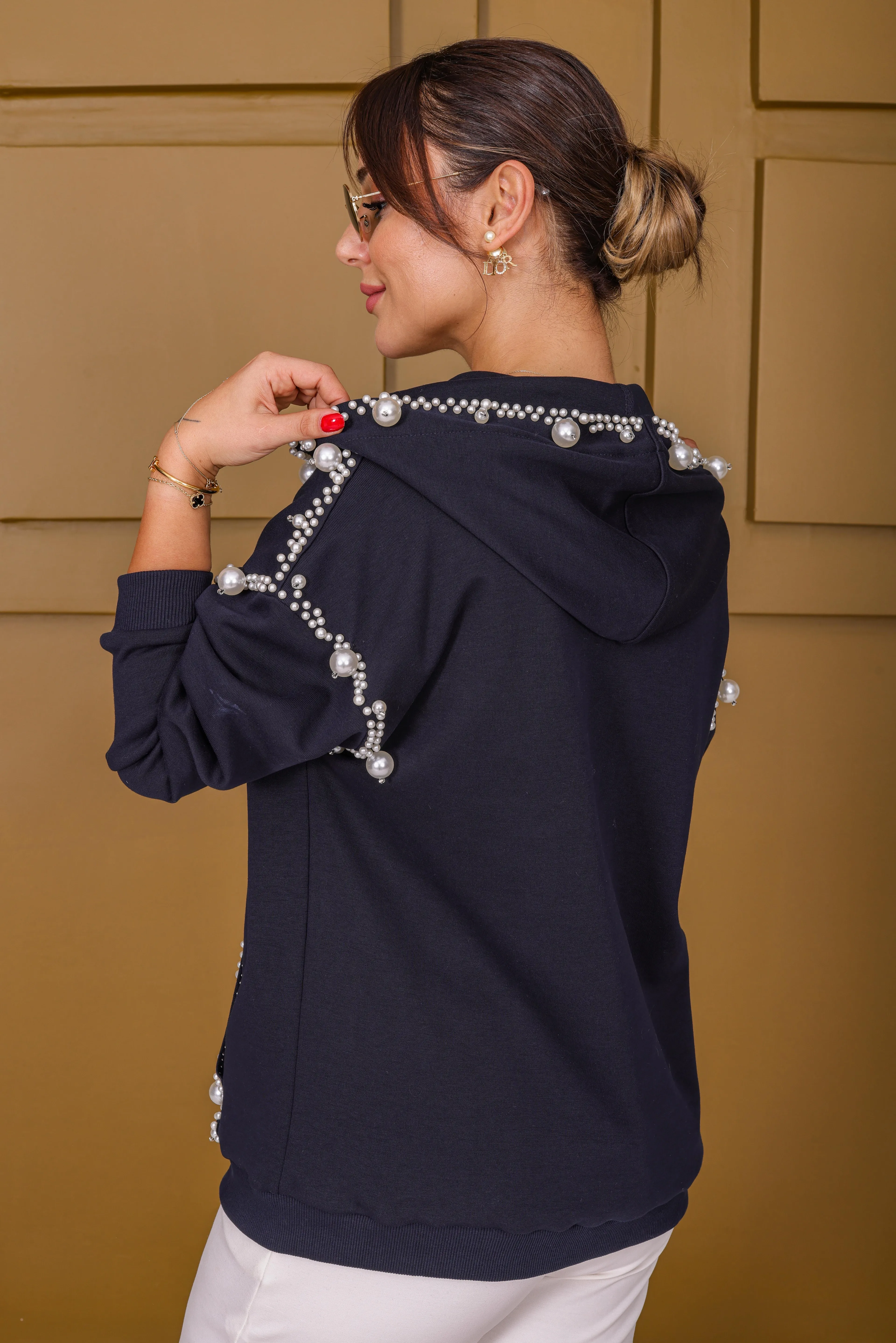 Venta İnci Detaylı Kapüşonlu Sweatshirt