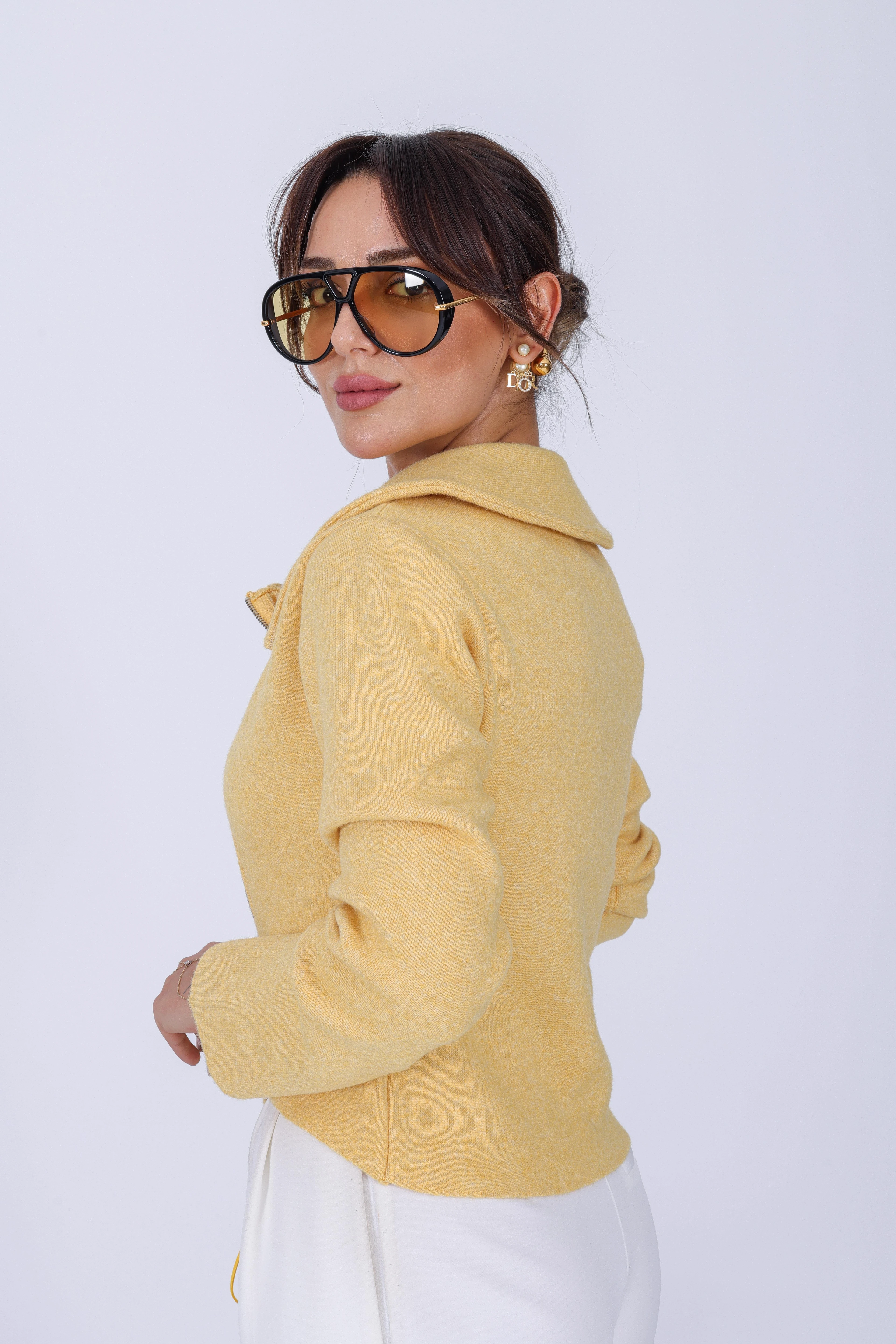 Bağcık Detaylı Triko Ceket