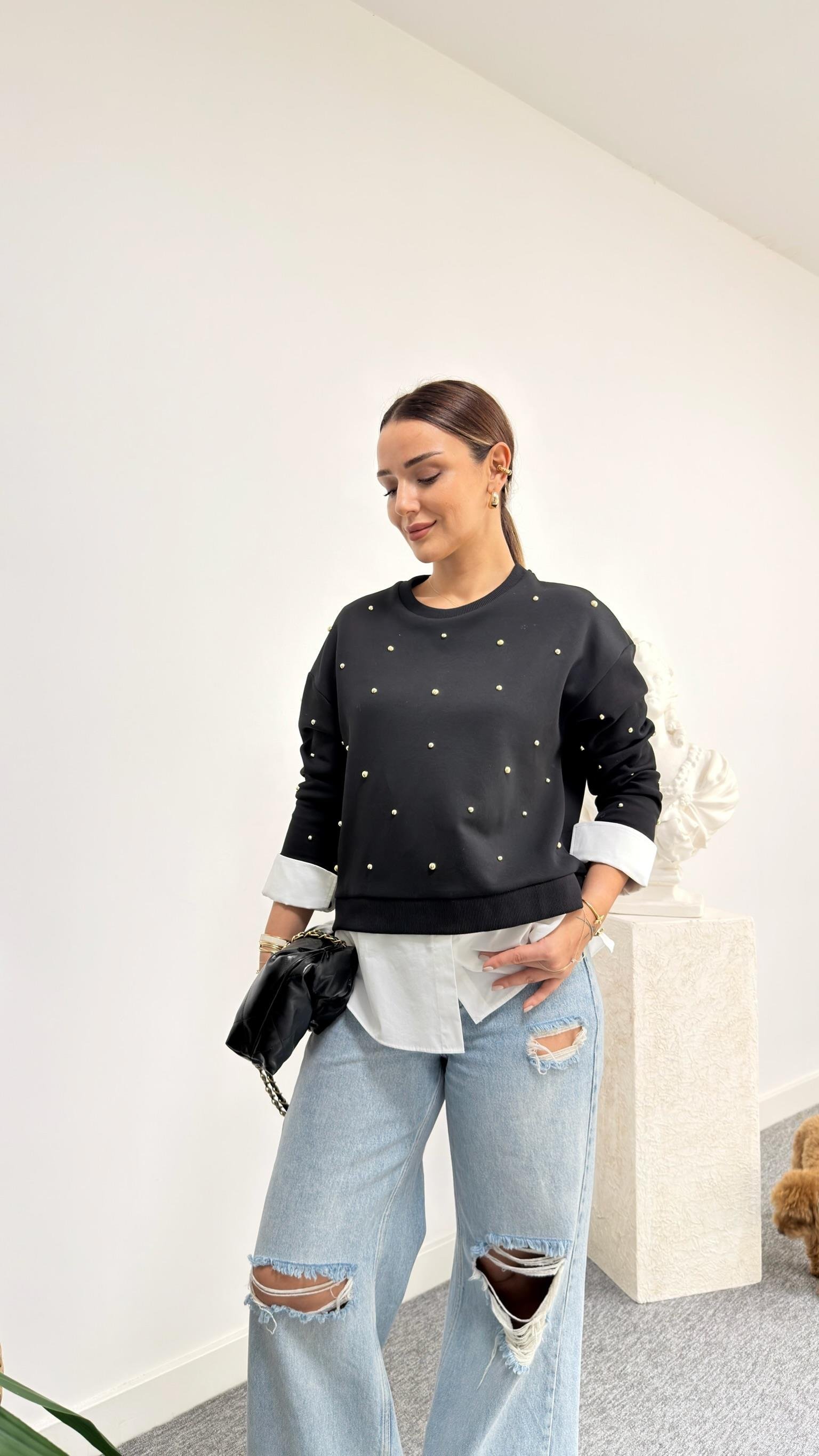 Hoya Marka Model Trok Çakımlı Sweatshirt