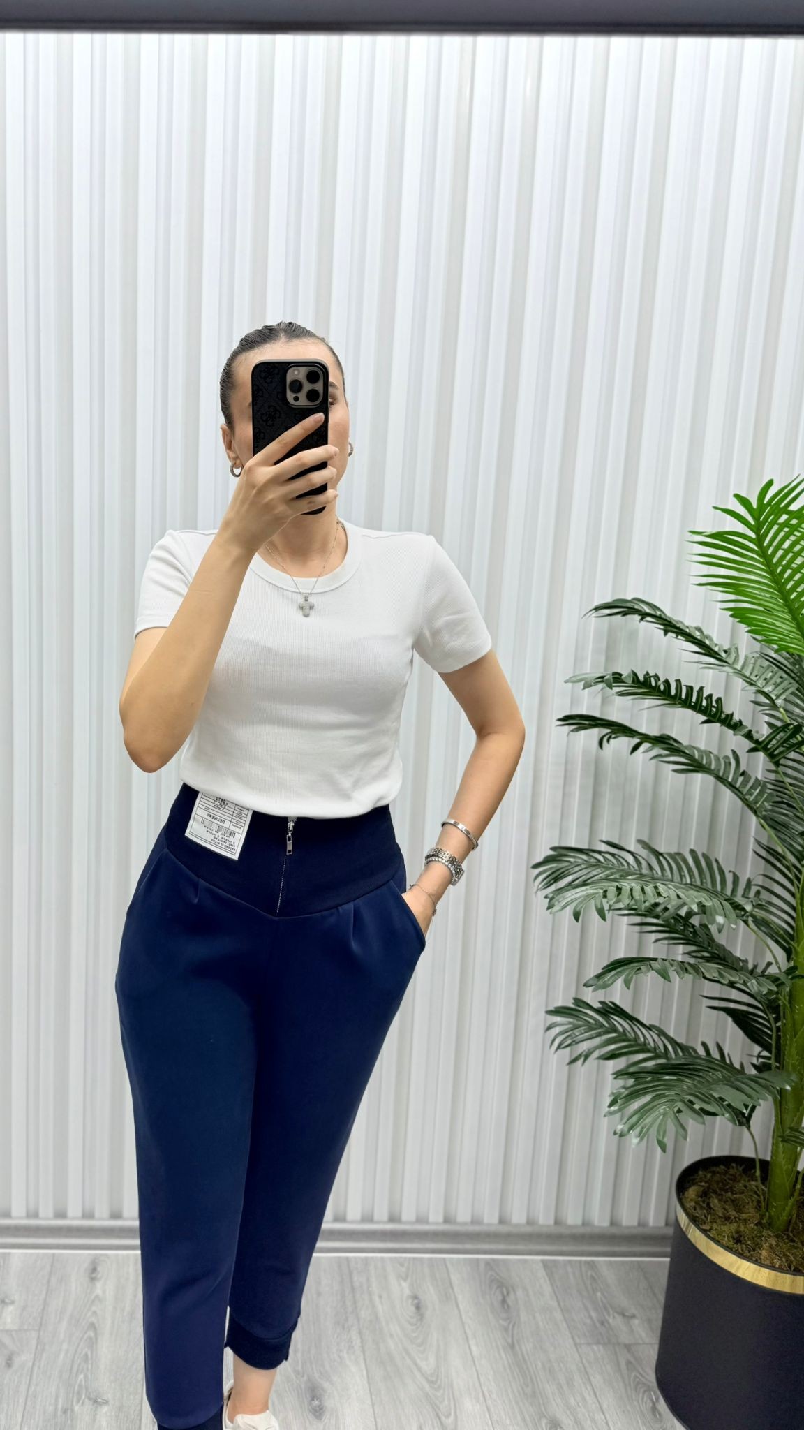 Modal Kumaş Fermuar Detaylı Jogger Eşofman Altı - Lacivert