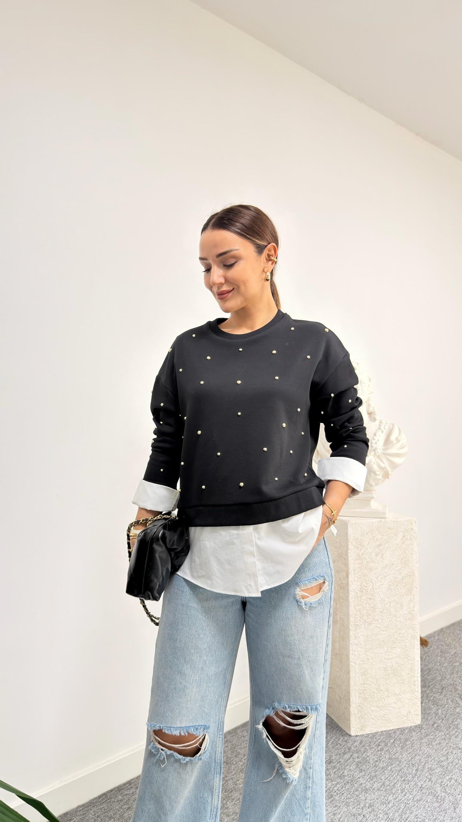 Hoya Marka Model Trok Çakımlı Sweatshirt