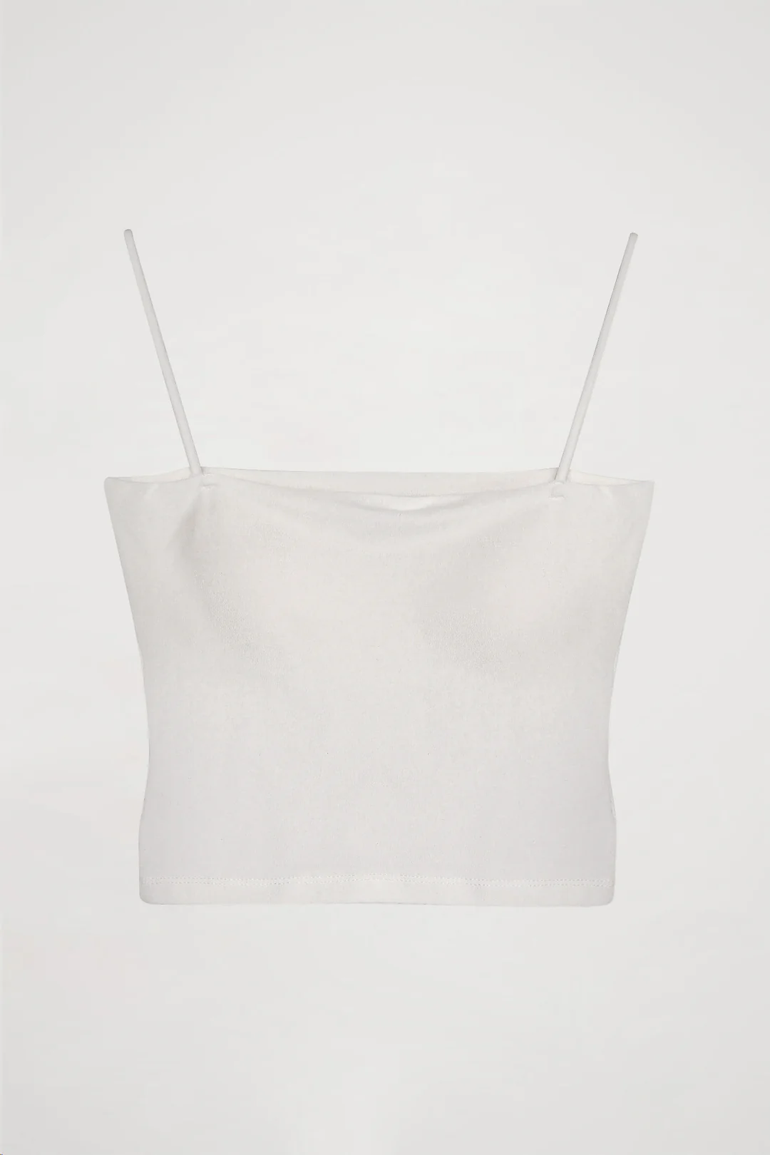 İp Askılı Basic Crop Atlet - Beyaz