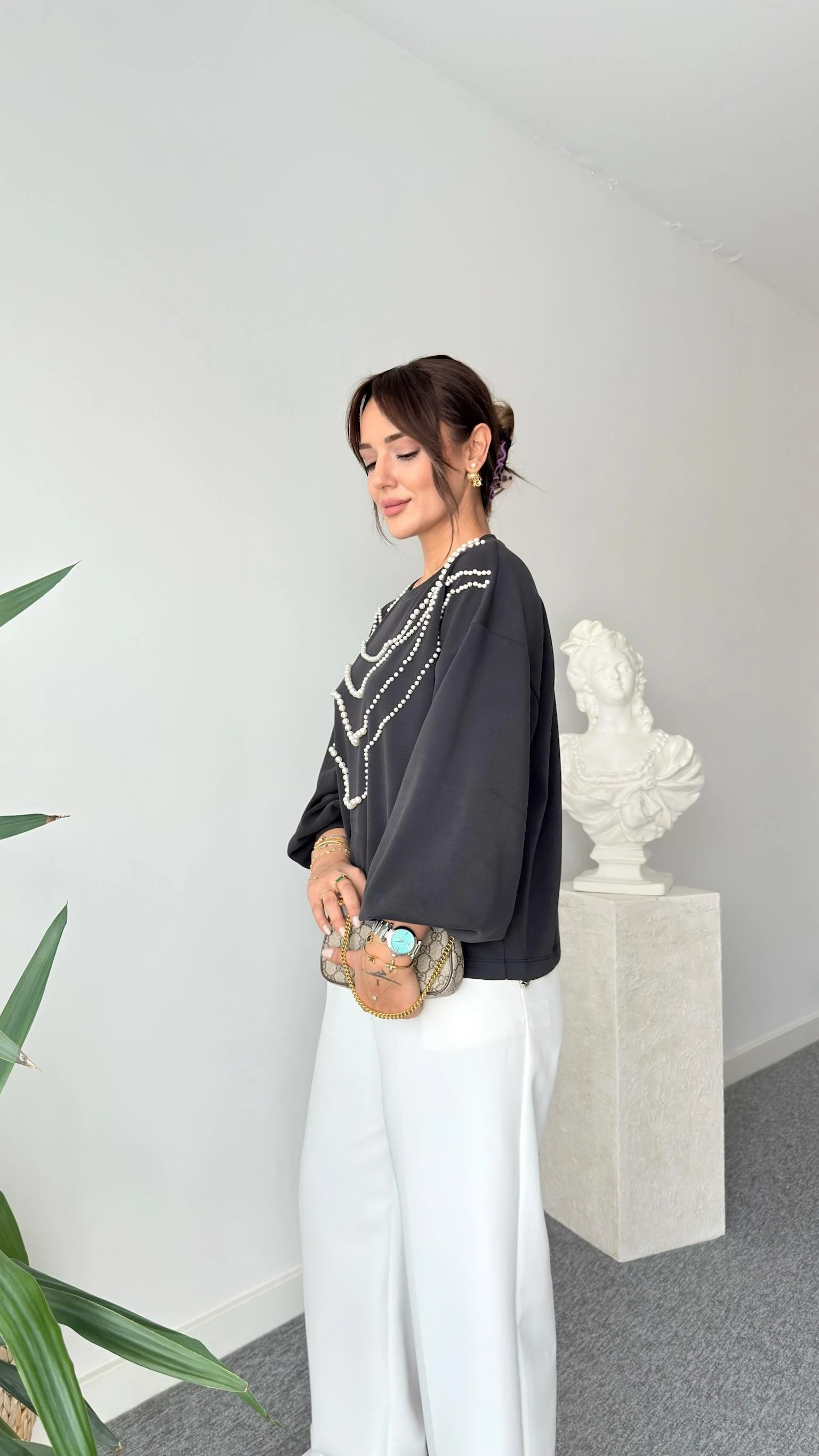 Avery İnci Detaylı Premium Modal Sweatshirt