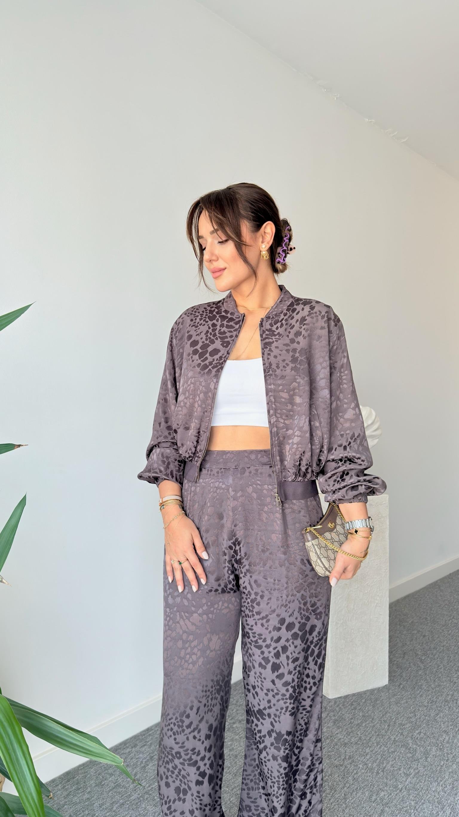 Malin Benekli Bomber Ceket