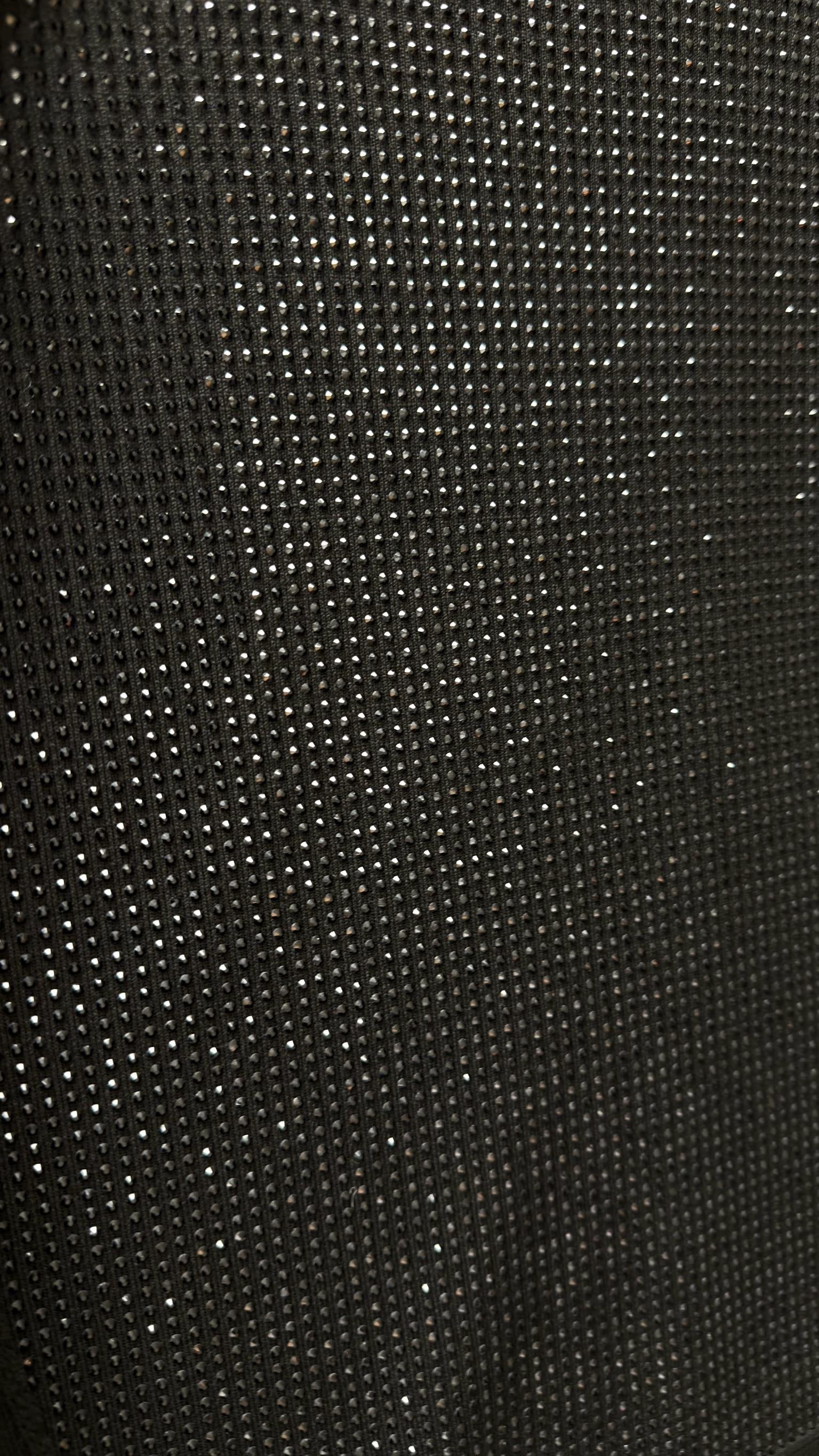 Legen Önü Taşlı Triko Kazak - Siyah