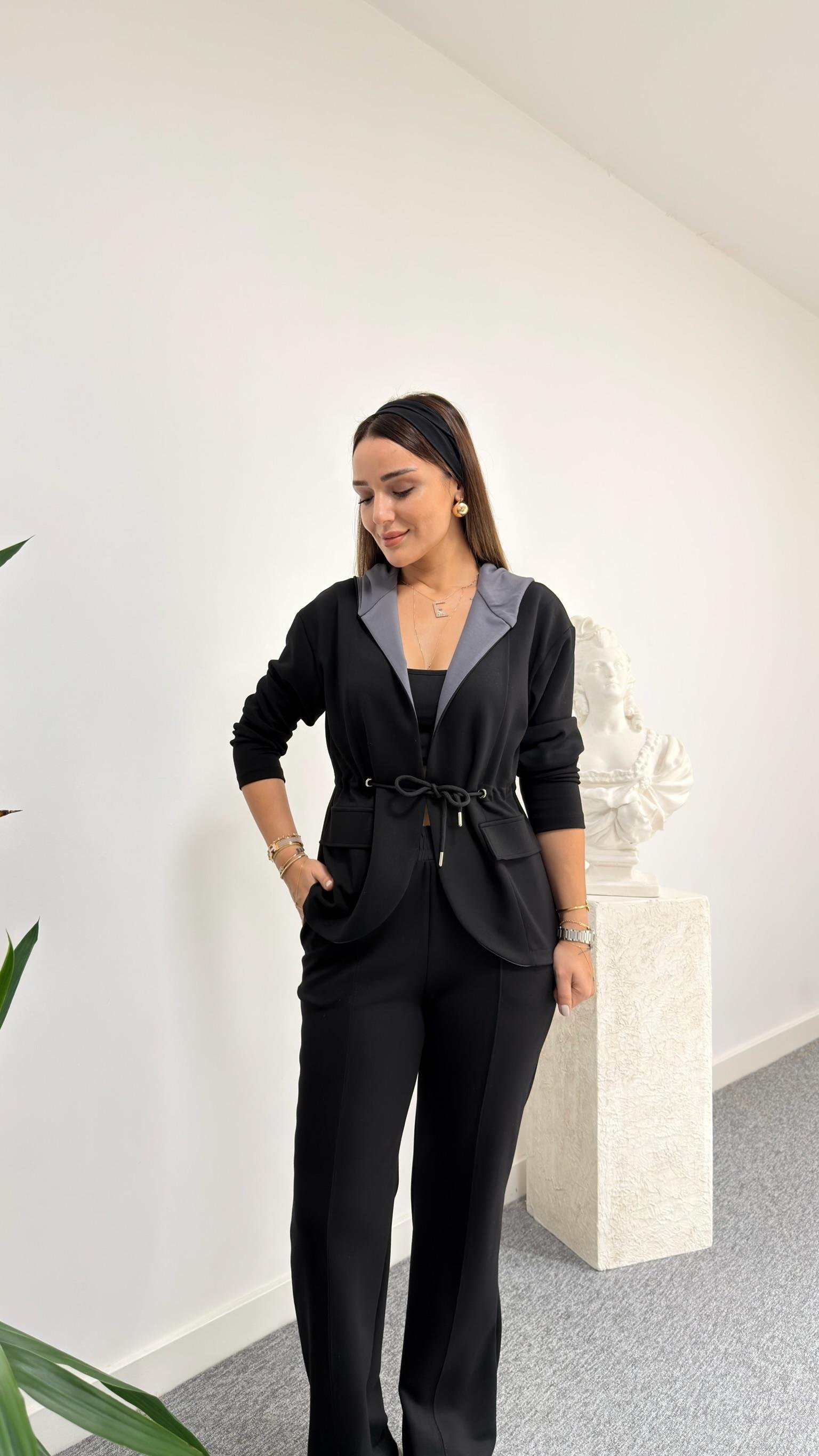 Homel Modal Ceket Takım - Siyah