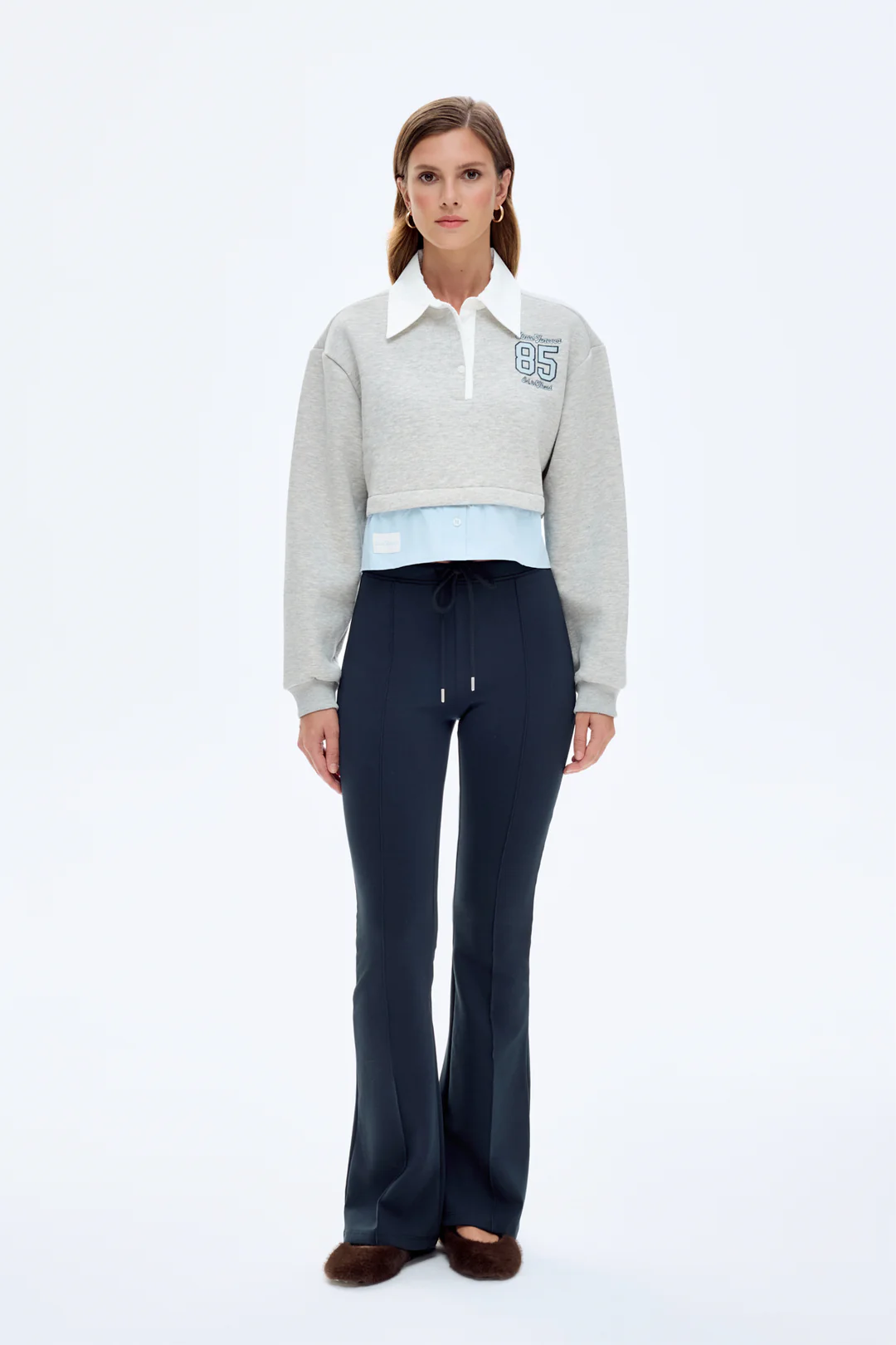 Gömlek Garnili Polo Yaka Sweatshirt Grimelanj