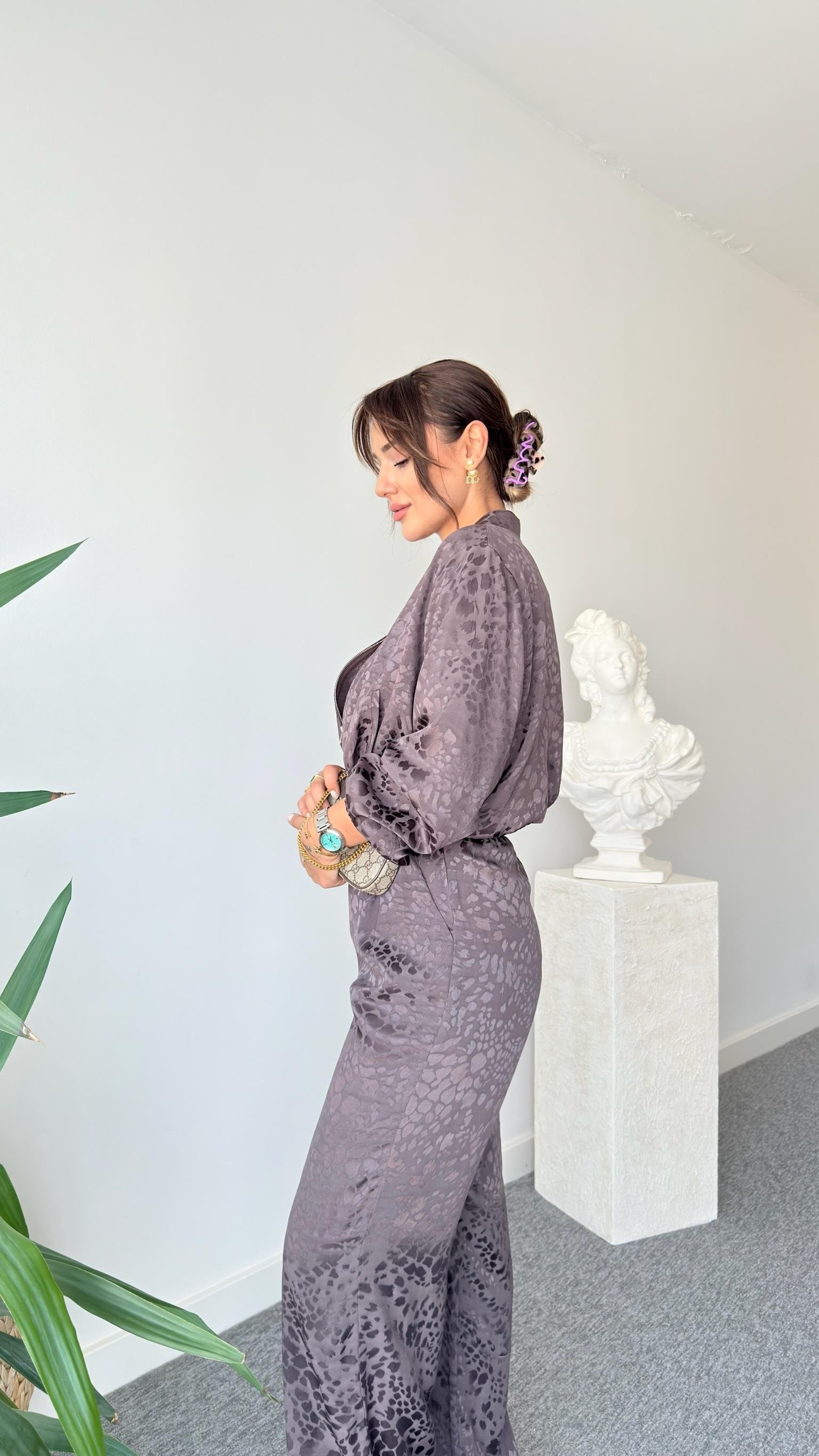 Malin Benekli Bomber Ceket