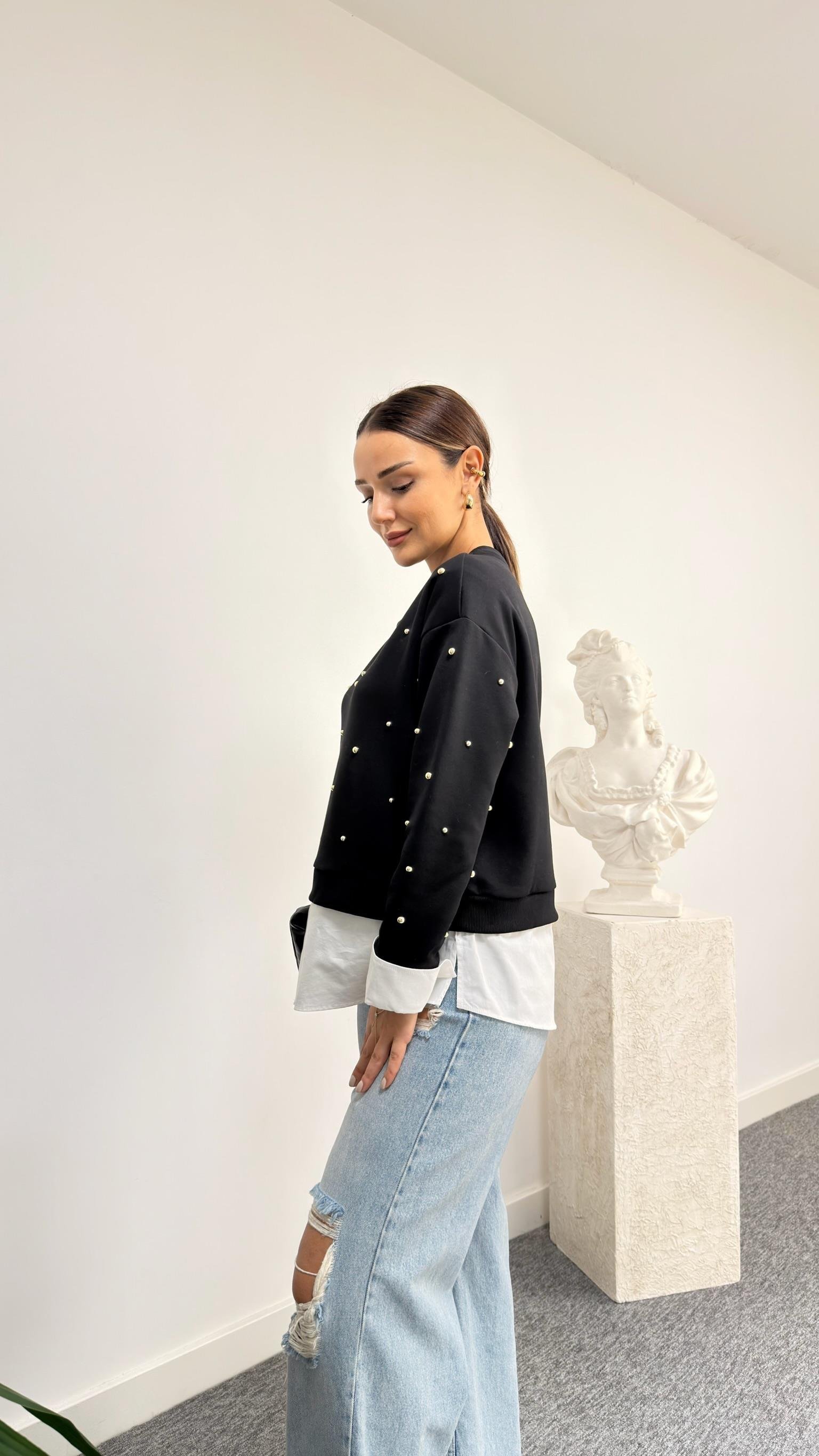 Hoya Marka Model Trok Çakımlı Sweatshirt