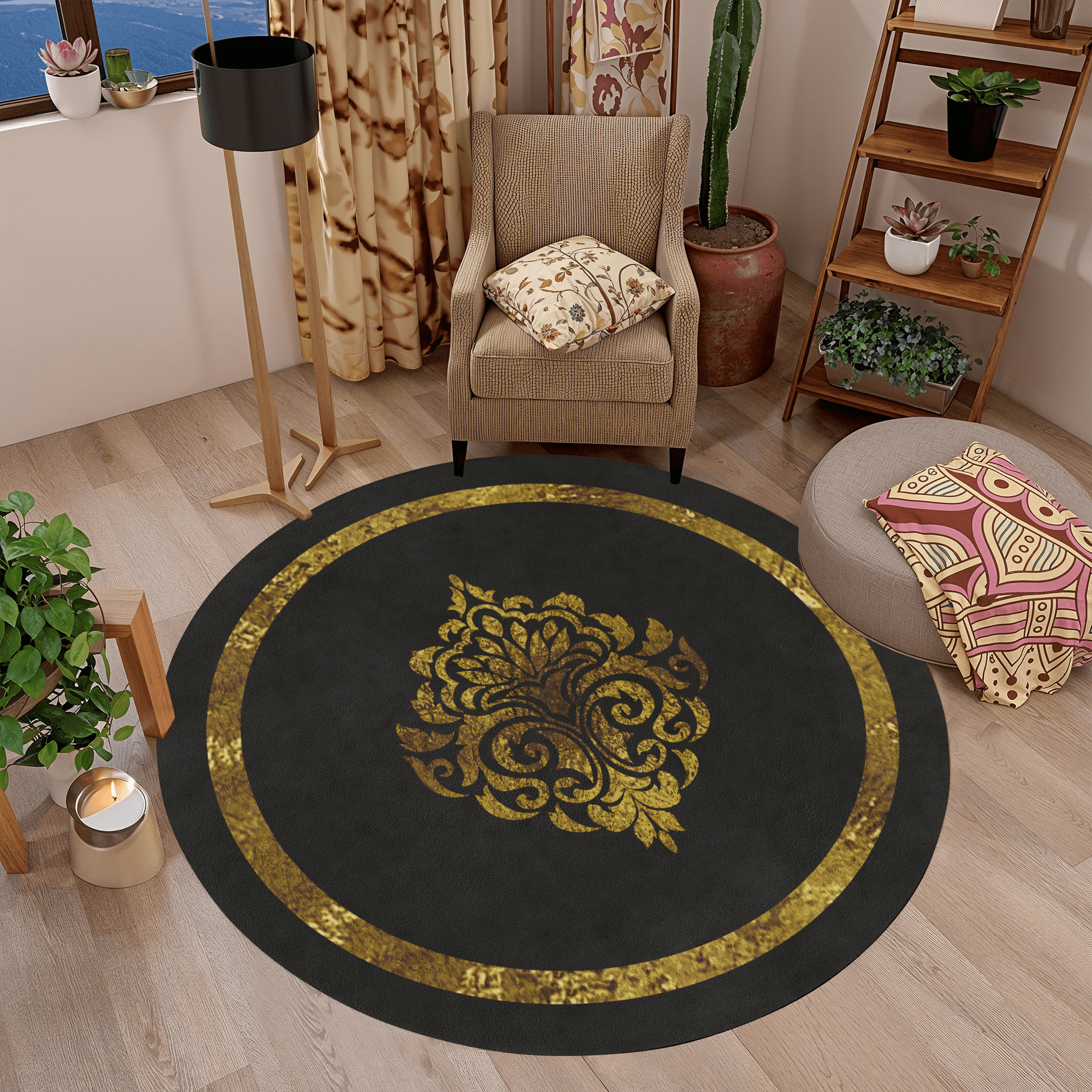 Yıkanabilir Kaymaz Taban Leke Tutmaz Dekoratif Salon Halısı T1260