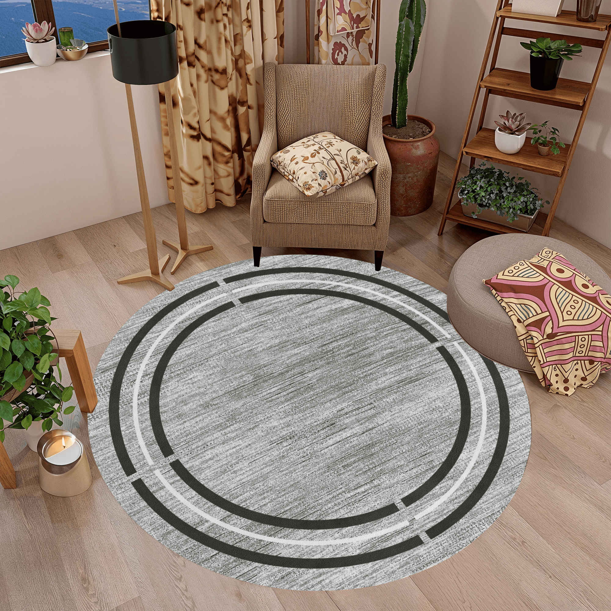 Yıkanabilir Kaymaz Taban Leke Tutmaz Dekoratif Salon Halısı T1264