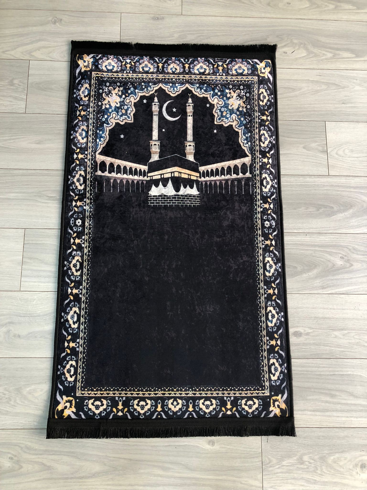 Kaymaz Deri Taban Makinede Yıkanabilir Dijital Baskılı Seccade SC1014 70x120cm