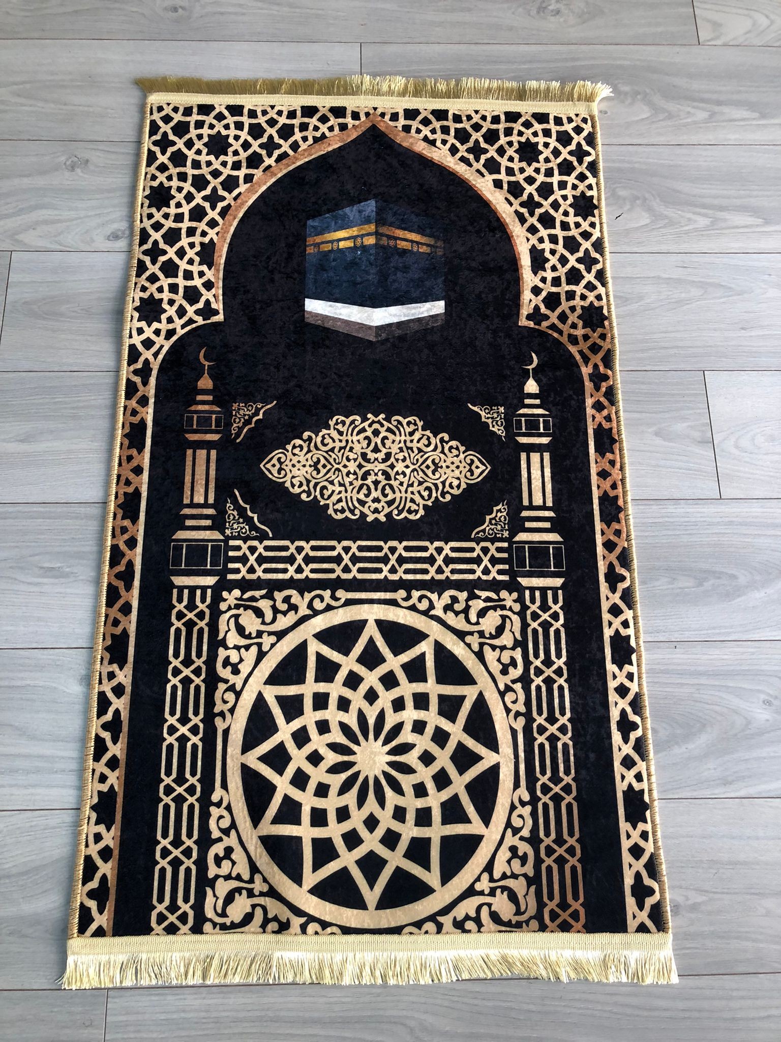 Kaymaz Deri Taban Makinede Yıkanabilir Dijital Baskılı Seccade SC1015 70x120cm