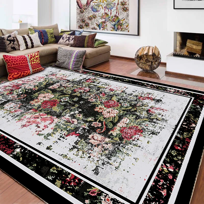 Dijital Baskı Yıkanabilir Kaymaz Taban Dekoratif Salon Mutfak Halısı Yolluk K4088