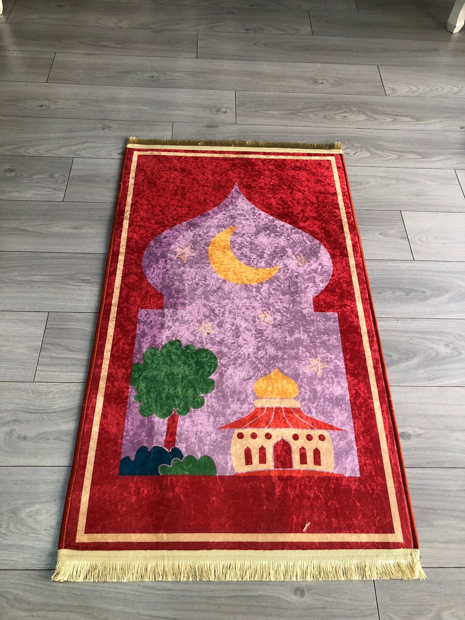 Kaymaz Deri Taban Makinede Yıkanabilir Dijital Baskılı Seccade SC1005 70x120cm