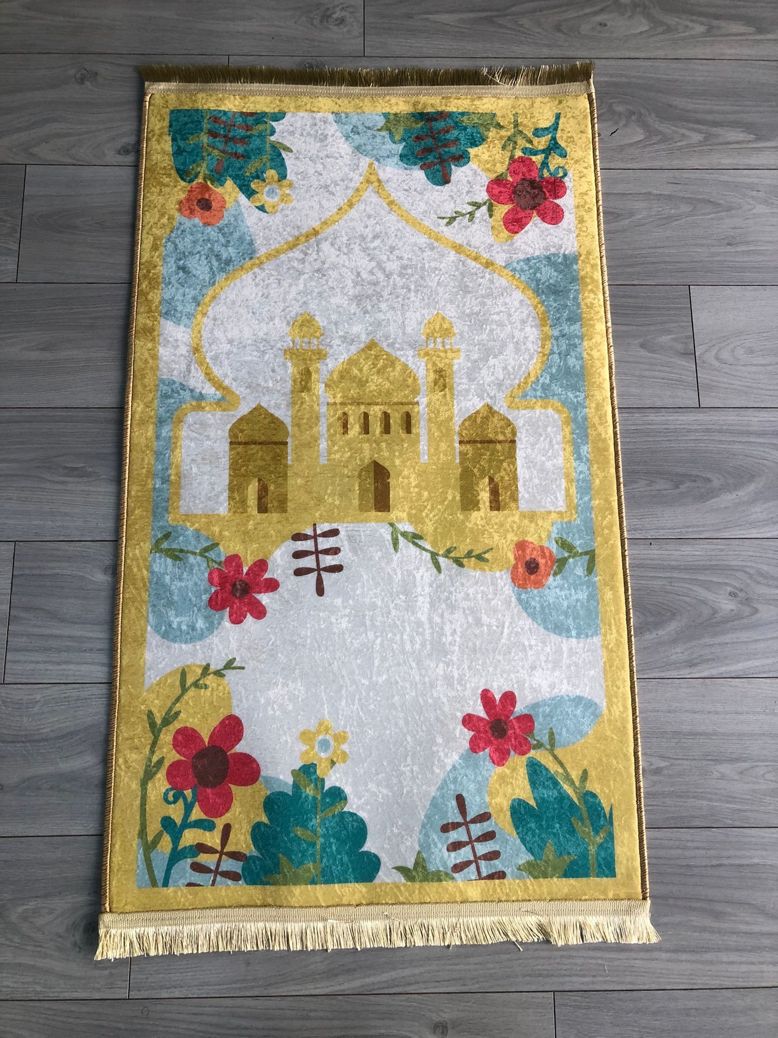 Kaymaz Deri Taban Makinede Yıkanabilir Dijital Baskılı Seccade SC1002 70x120cm