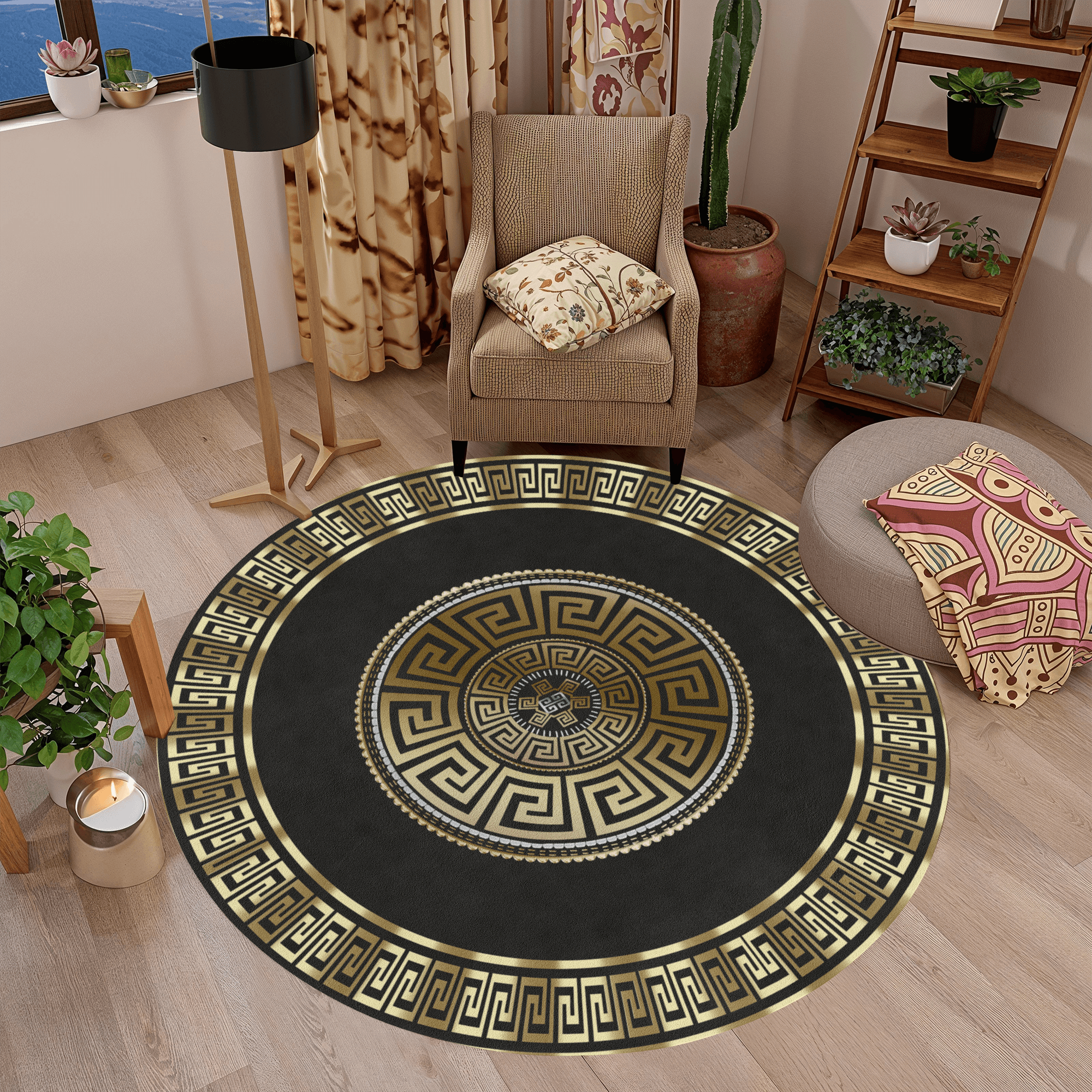 Yıkanabilir Kaymaz Taban Leke Tutmaz Dekoratif Salon Halısı T1259