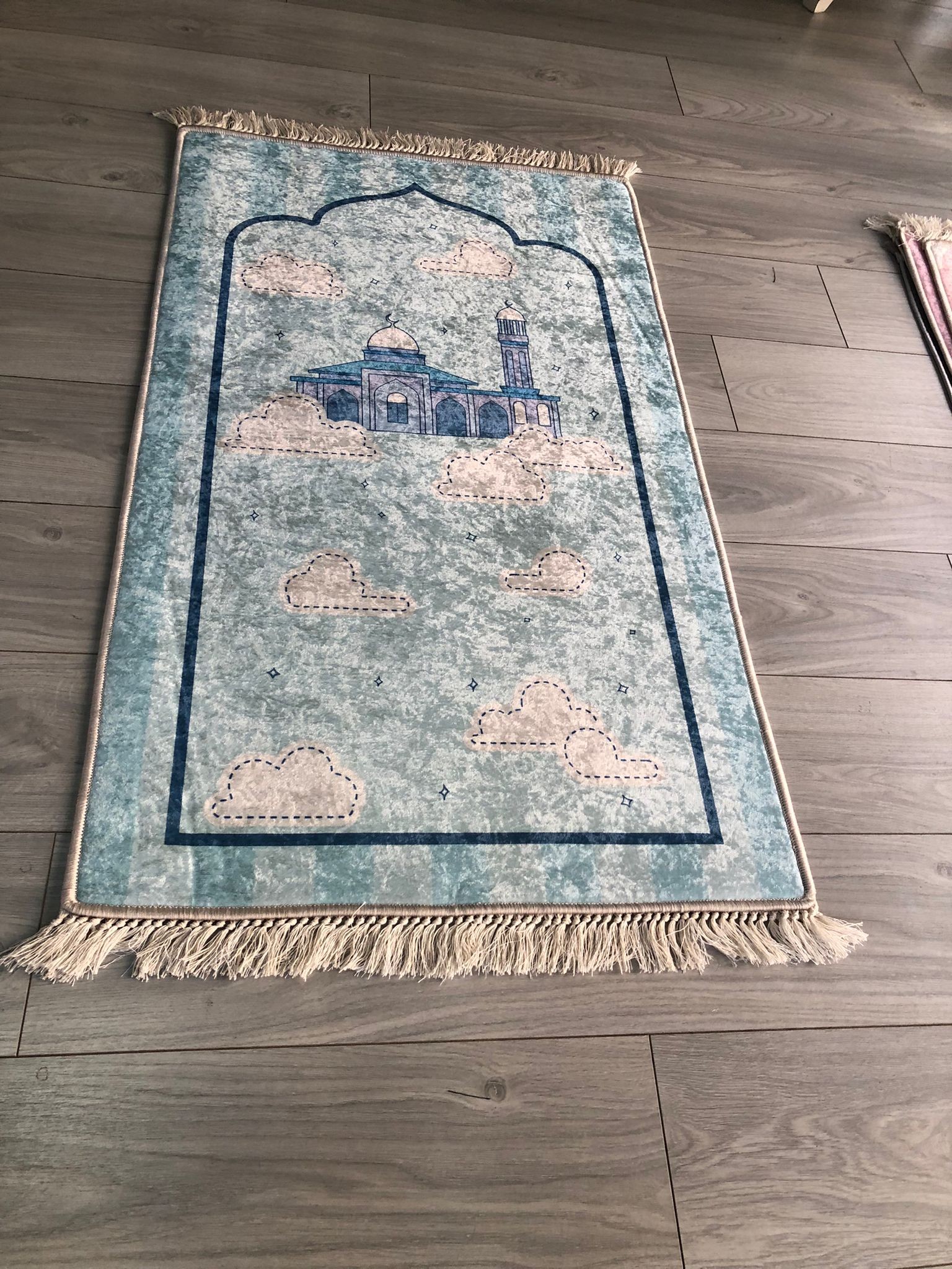 Kaymaz Deri Taban Makinede Yıkanabilir Dijital Baskılı Seccade SC1007 70x120cm