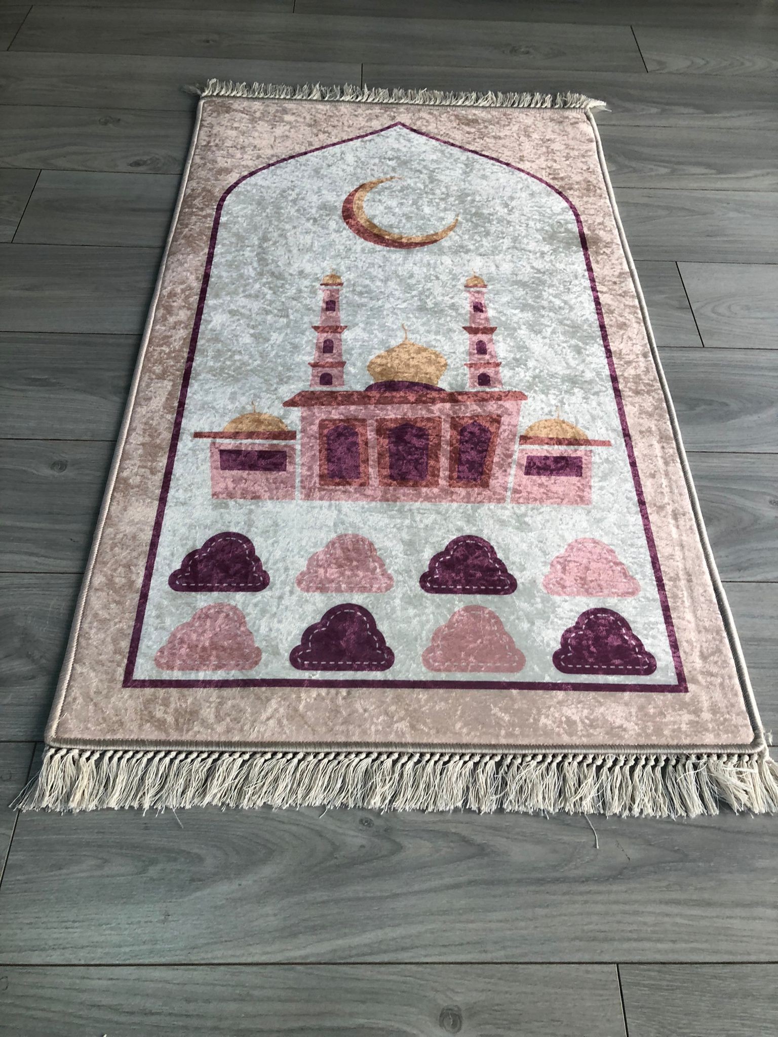 Kaymaz Deri Taban Makinede Yıkanabilir Dijital Baskılı Seccade SC1006 70x120cm