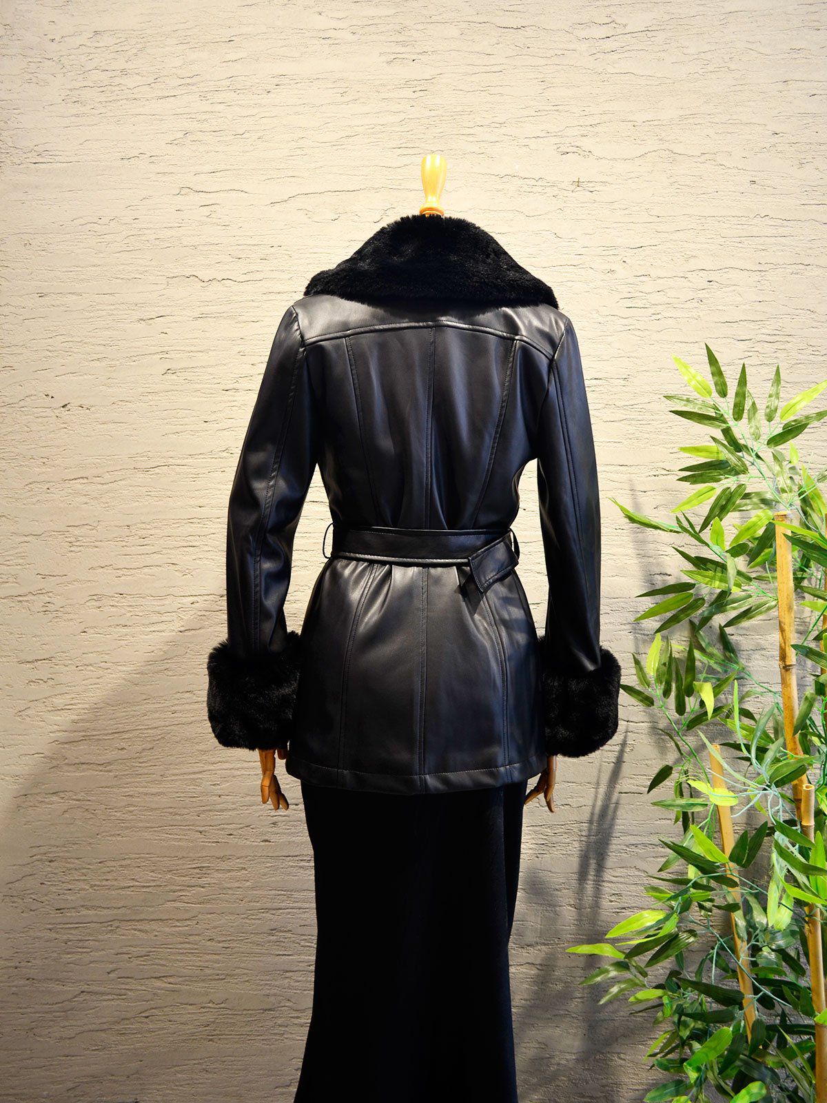 Kürk Detaylı Kısa Deri Mont