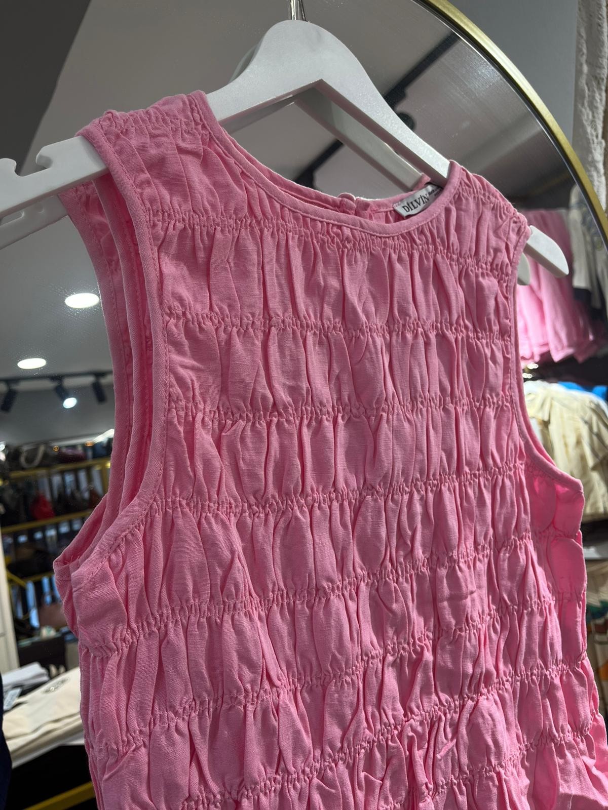 Büzgü Detaylı Crop Bluz