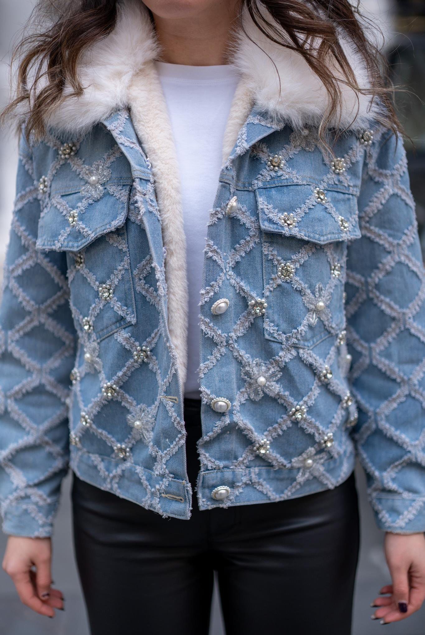 İthal Yaka İç Kürklü Jean Mont