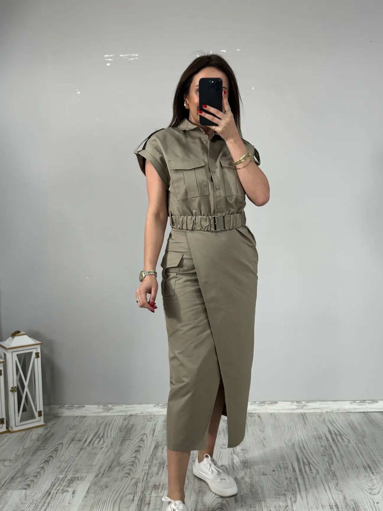 Kargo Cepli Gabardin Elbise