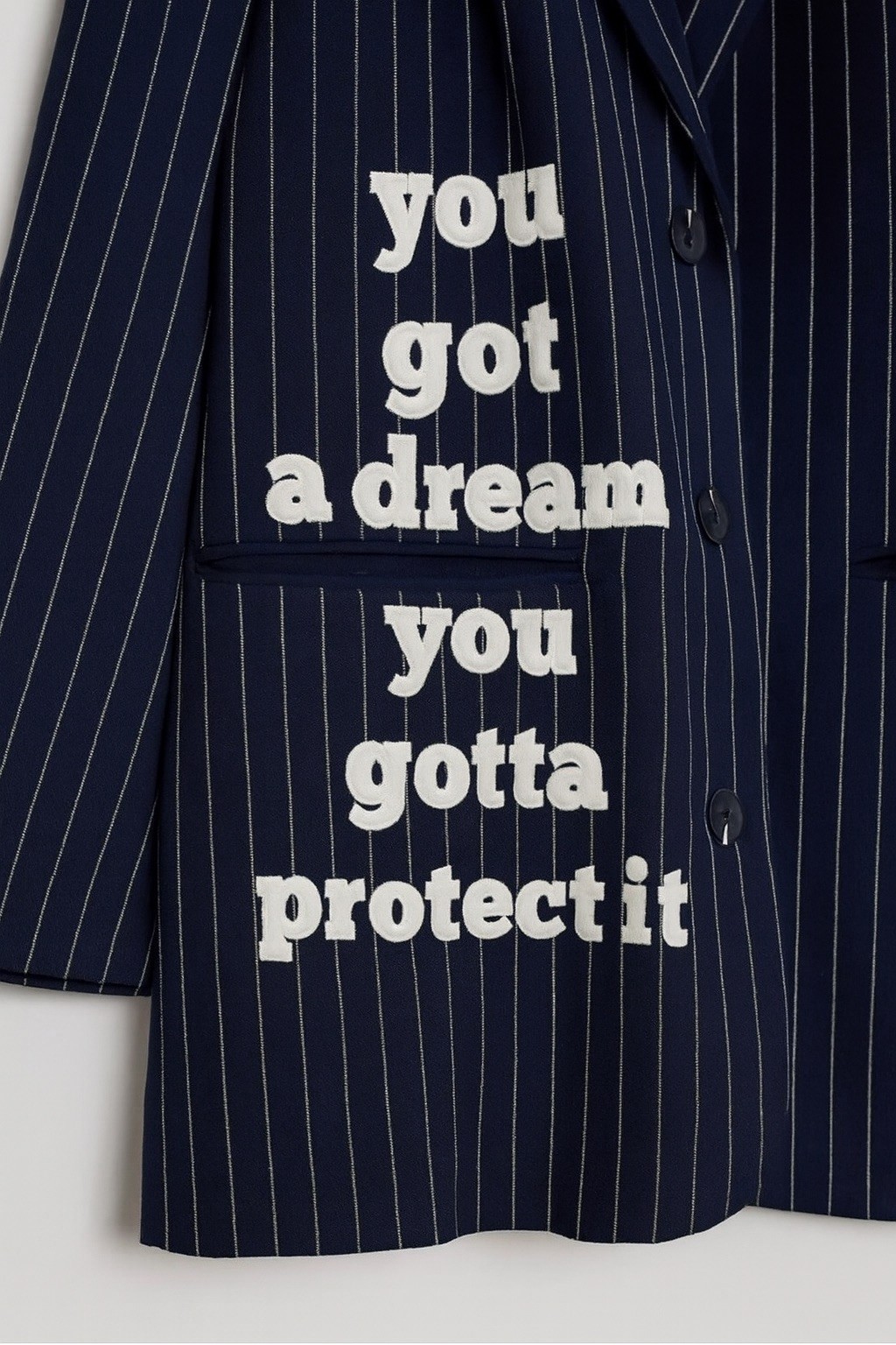 Çizgili Yazılı Blazer