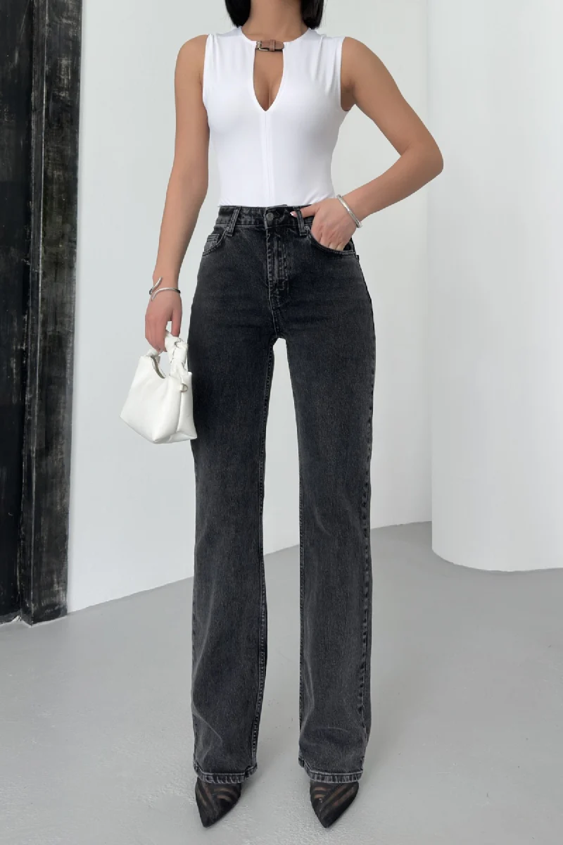 Yüksel Bel Straight Kot Pantolon