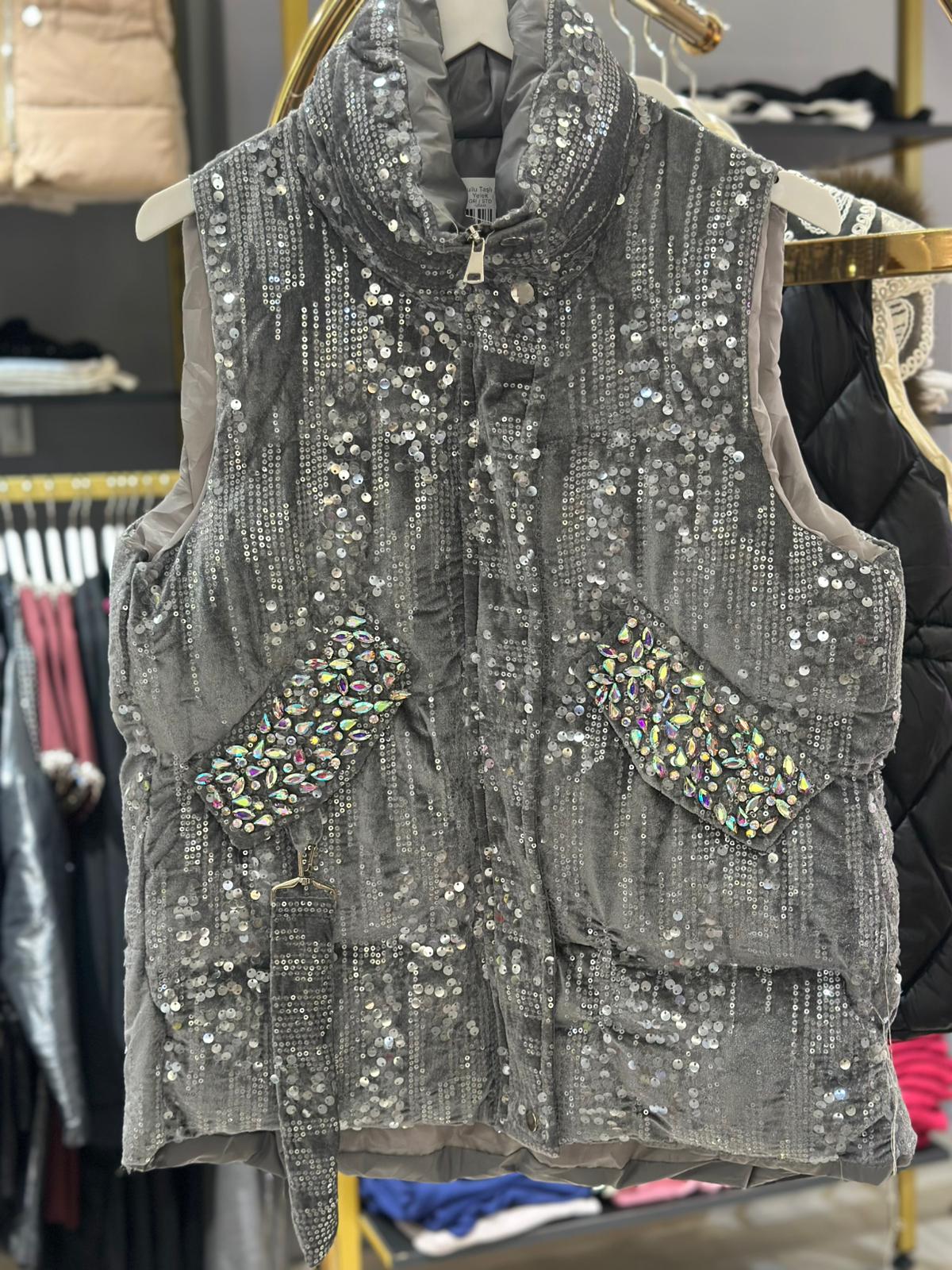 İthal Pullu Taşlı Şişme Yelek