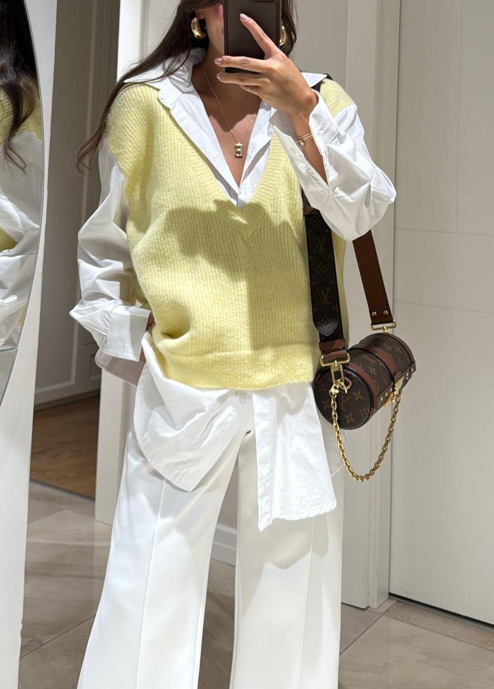 Gömlek Detaylı Uzun Triko Tunik