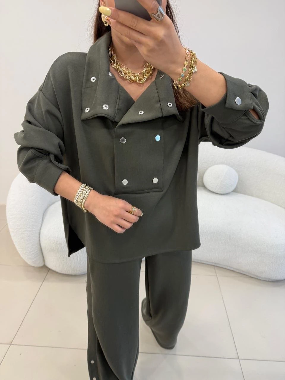 Çıtçıtlı Palazzo Modal Takım