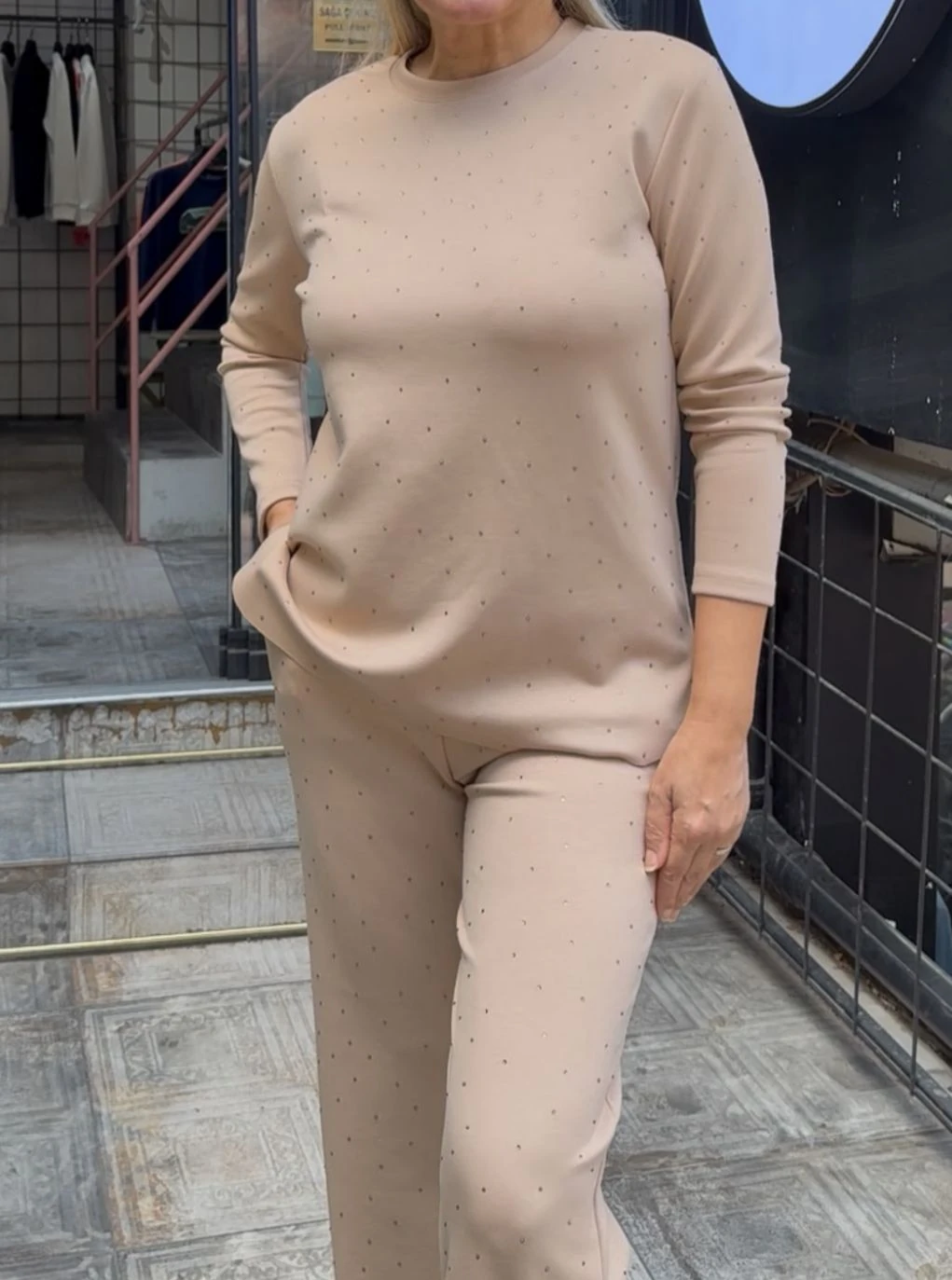 Bymn Taşlı Modal Eşofman Takım