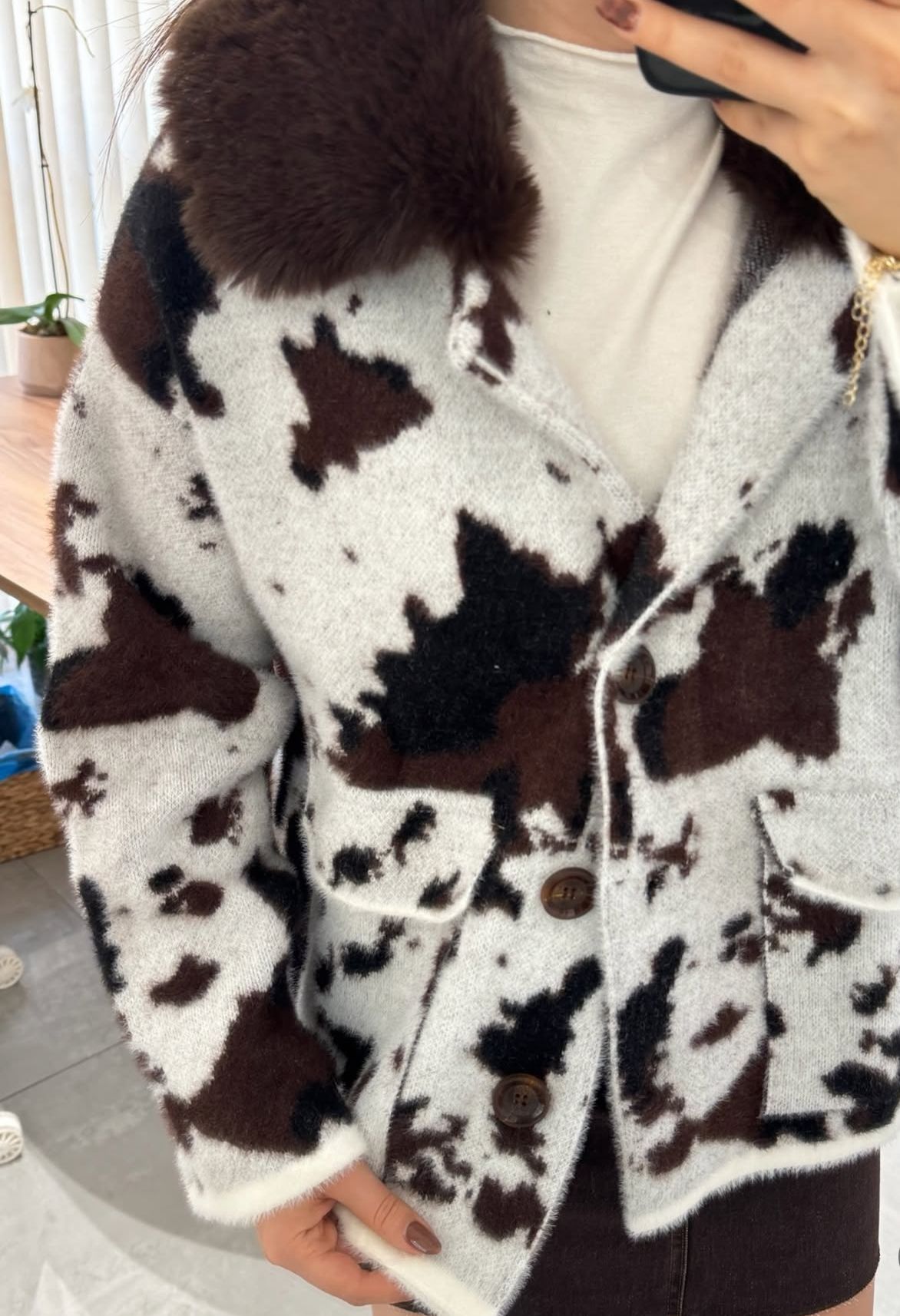 Yaka Kürklü Angora Ceket