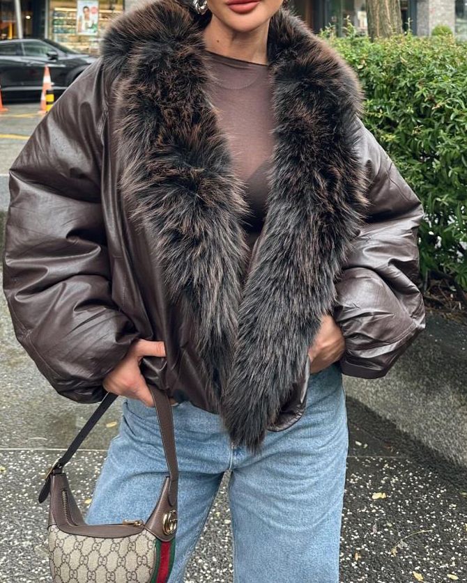 Premium Yaka Kürklü Şişme Mont