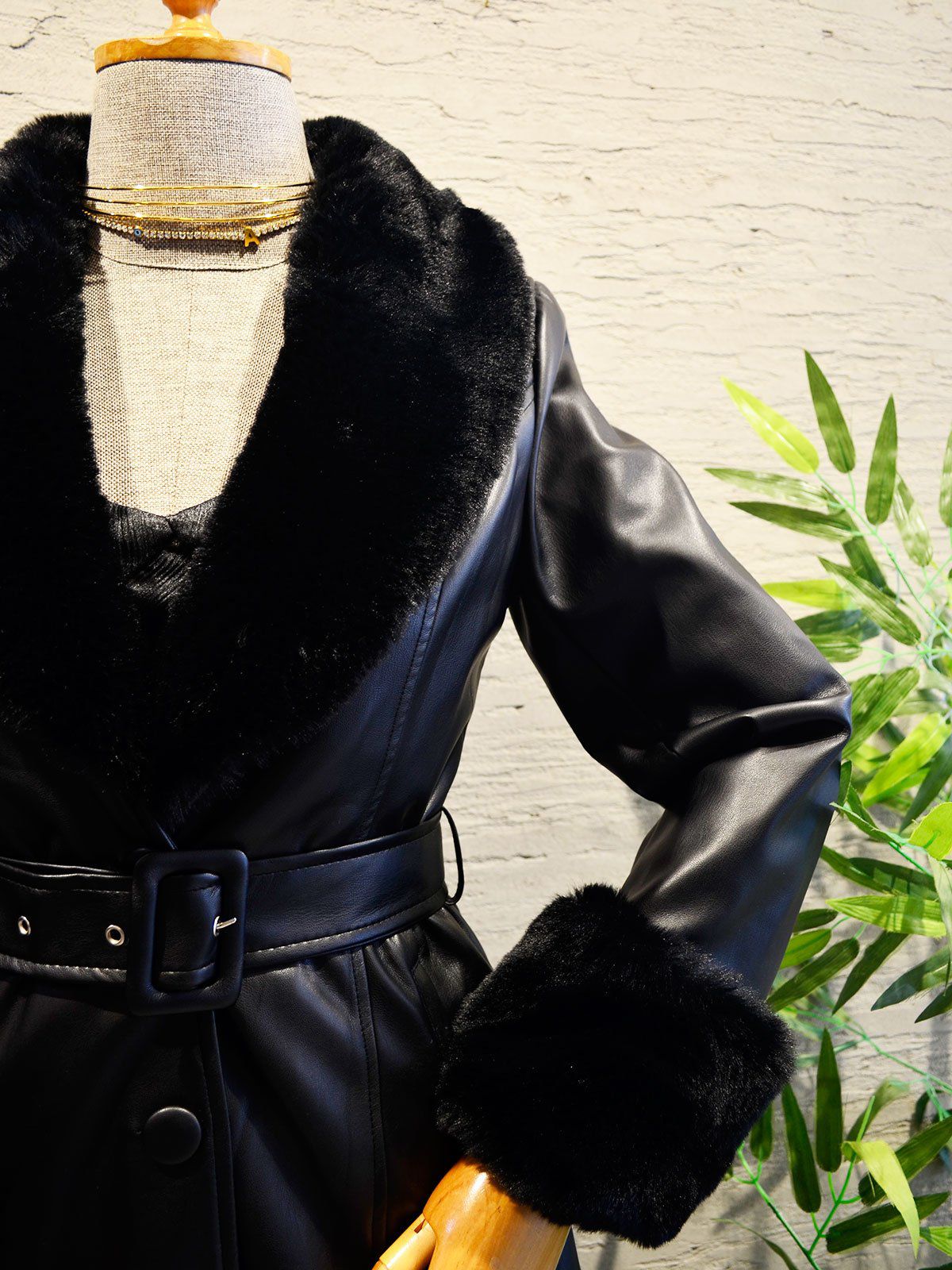 Kürk Detaylı Kısa Deri Mont