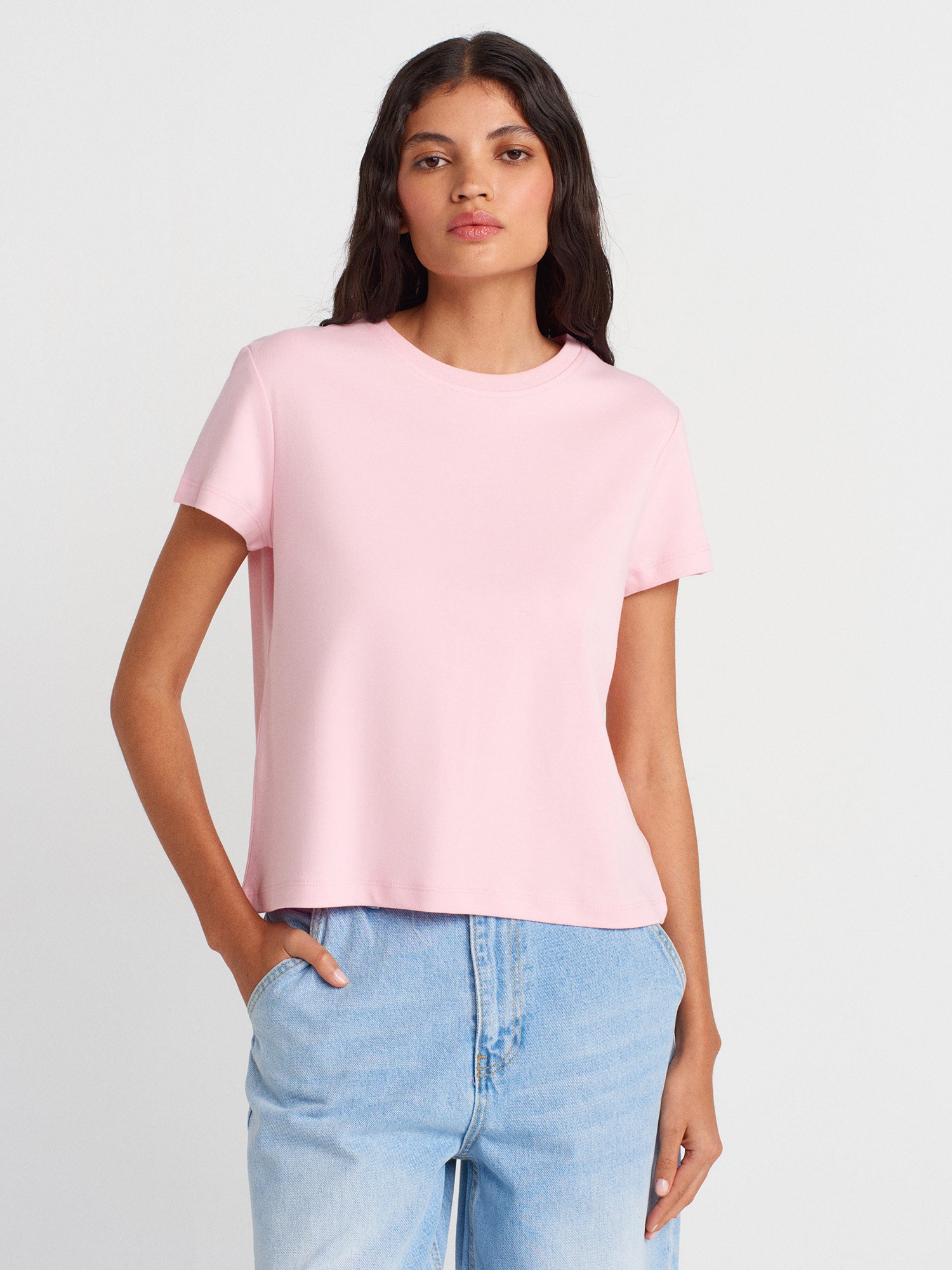 Dilvin Modal Bisiklet Yaka T-shirt