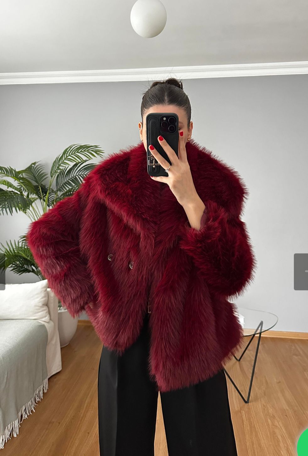 Şal Yaka Çıtçıtlı Kürk