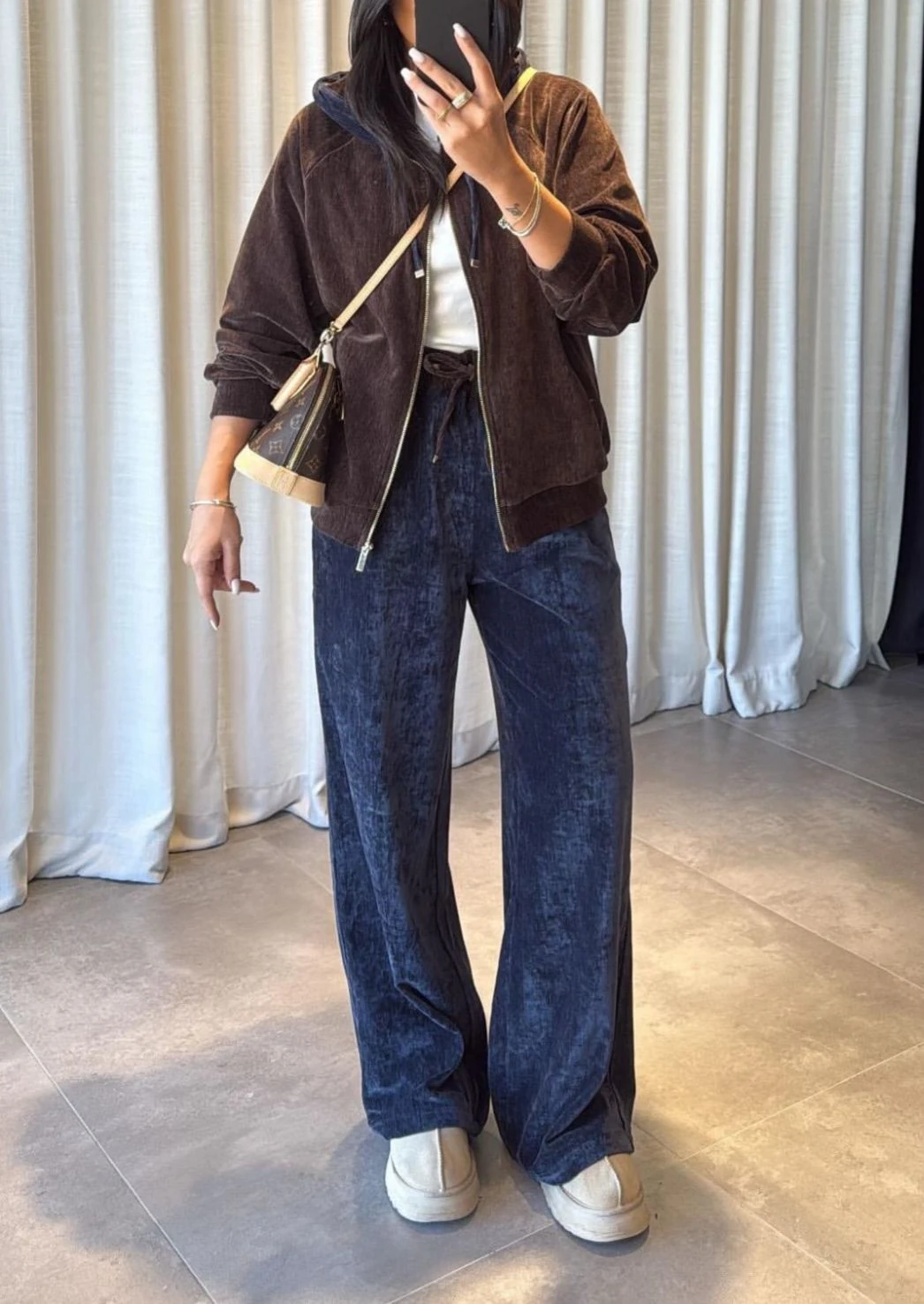 Kapüşonlu Sweat Kadife Takım