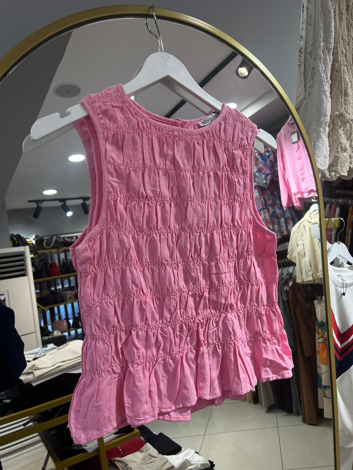 Büzgü Detaylı Crop Bluz