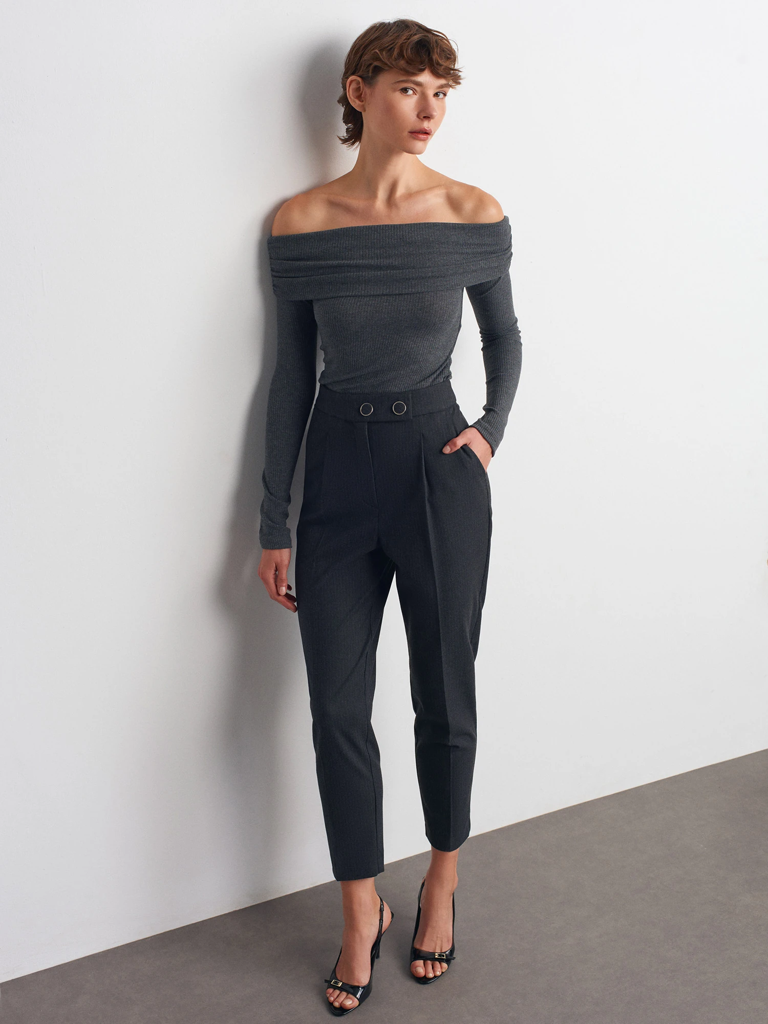 DİLVİN Yüksek Bel Pilili Pantolon