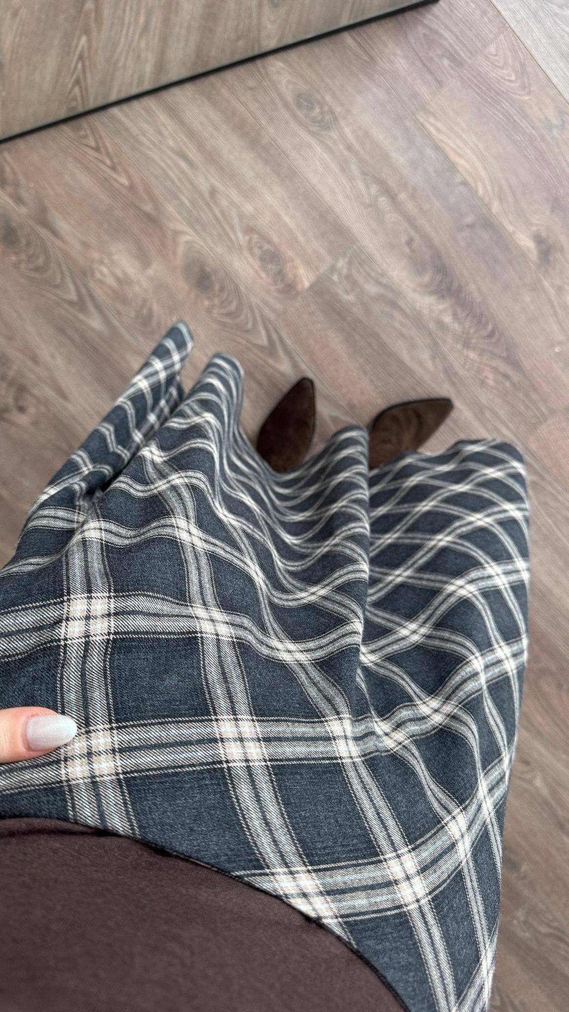 Ekose Desenli Verev Etek