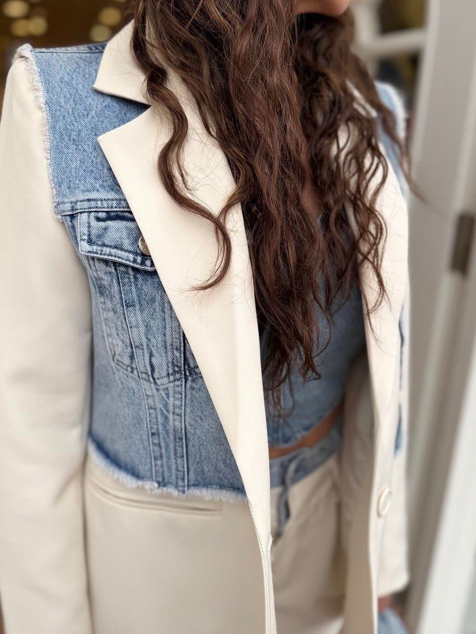 Jean Detaylı Blazer Takım
