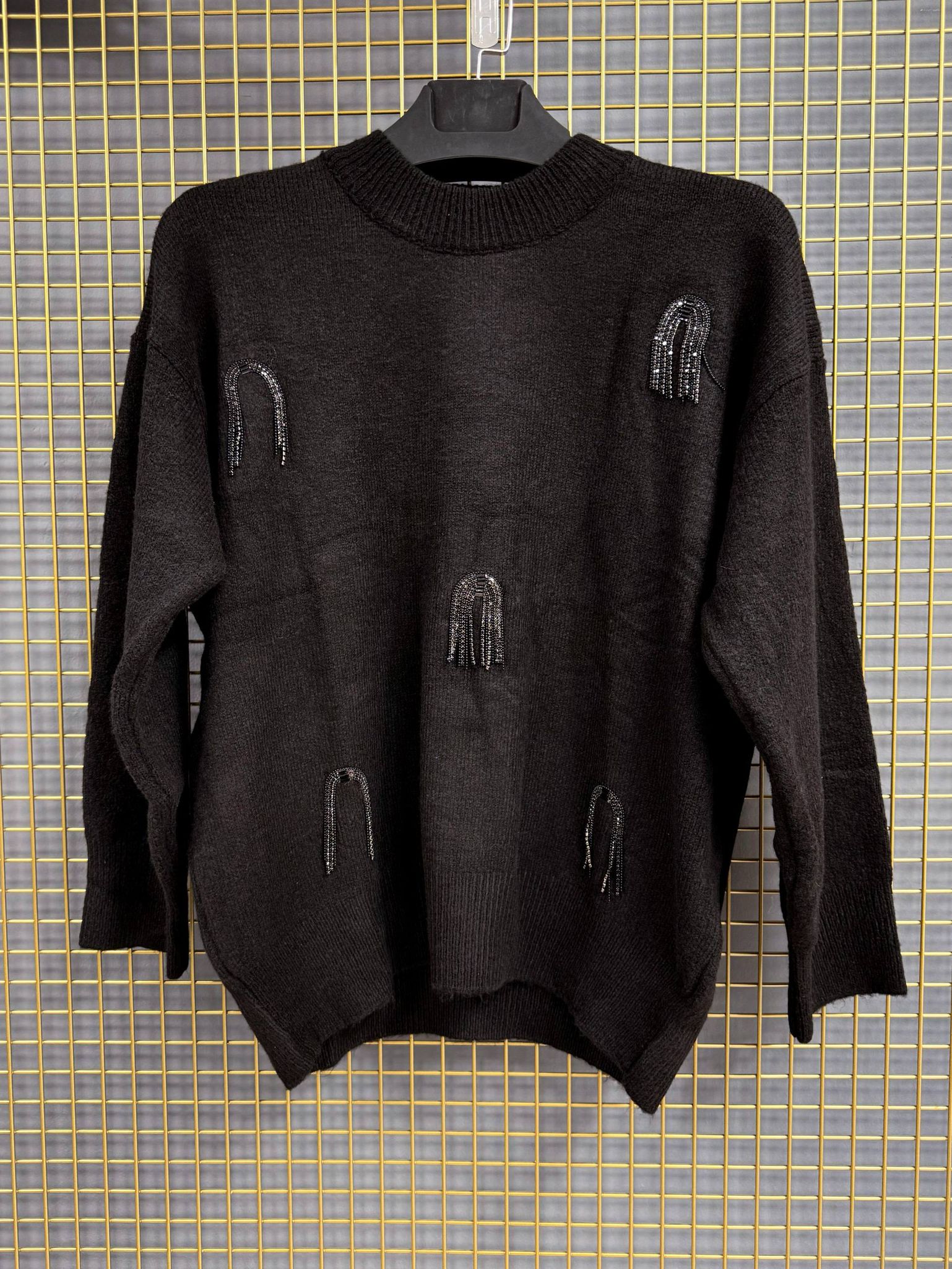 Bymn Zincir İşlemeli Triko Kazak