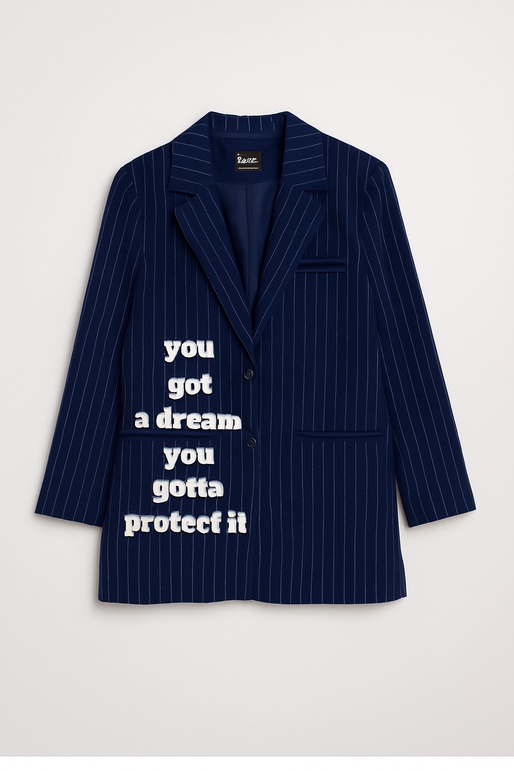 Çizgili Yazılı Blazer