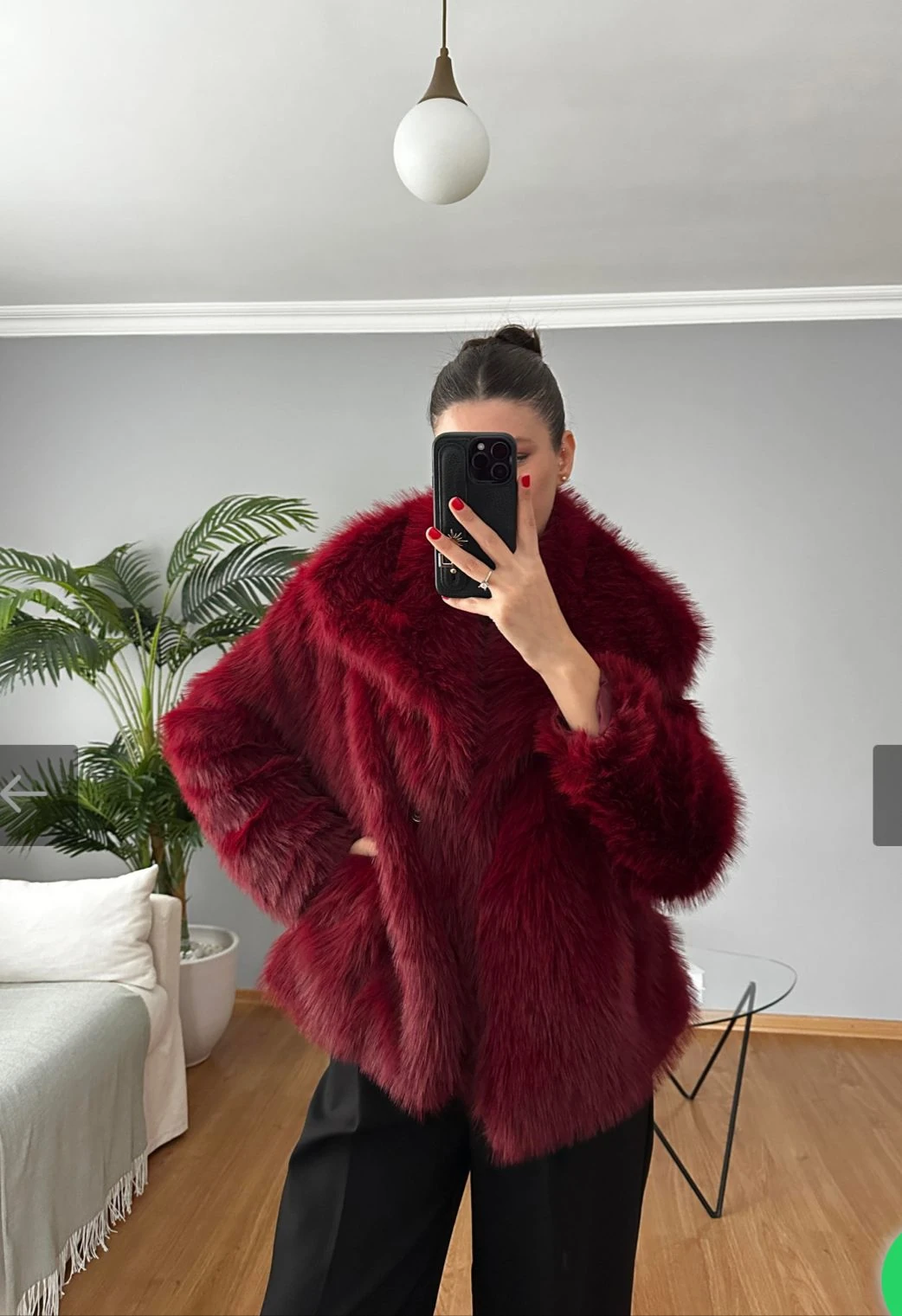 Şal Yaka Çıtçıtlı Kürk