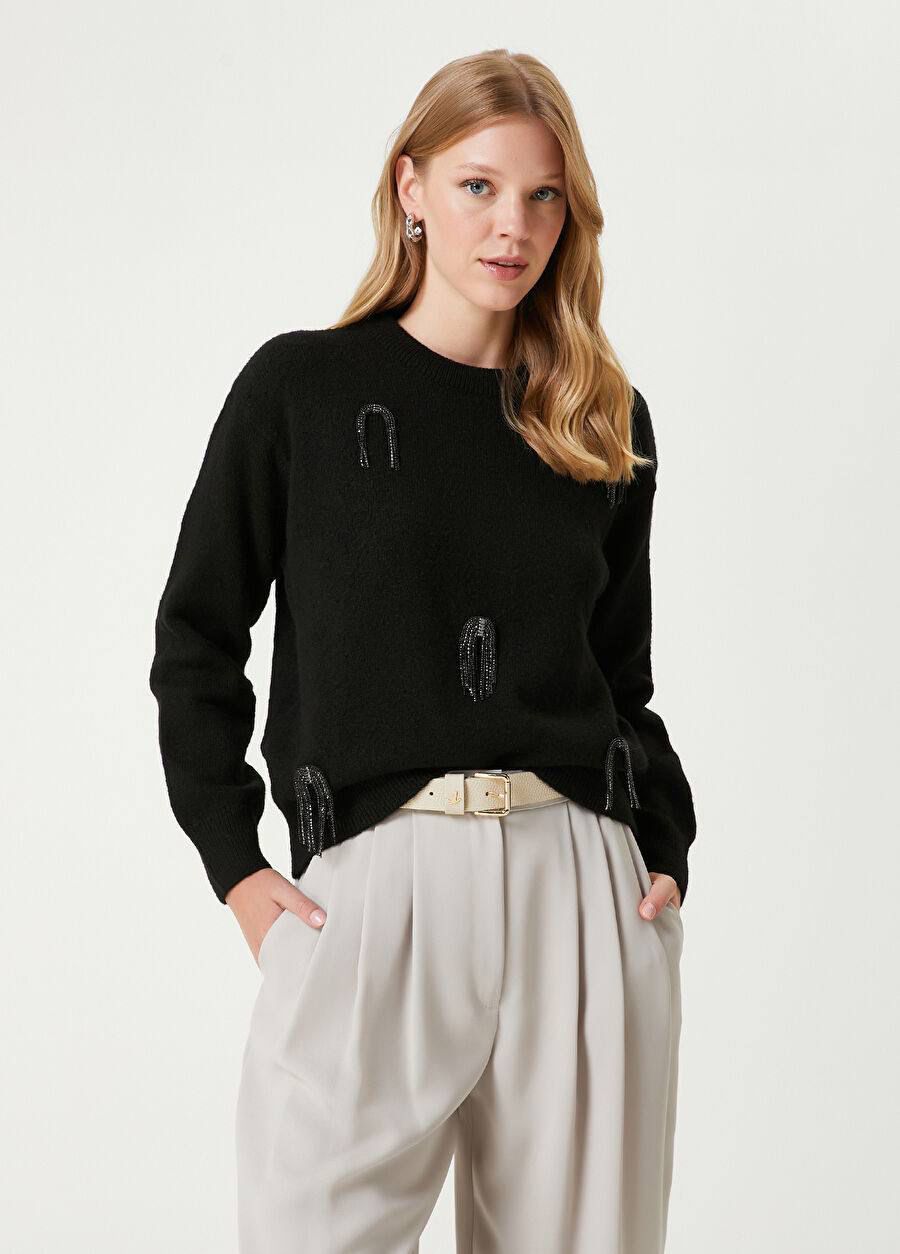 Bymn Zincir İşlemeli Triko Kazak